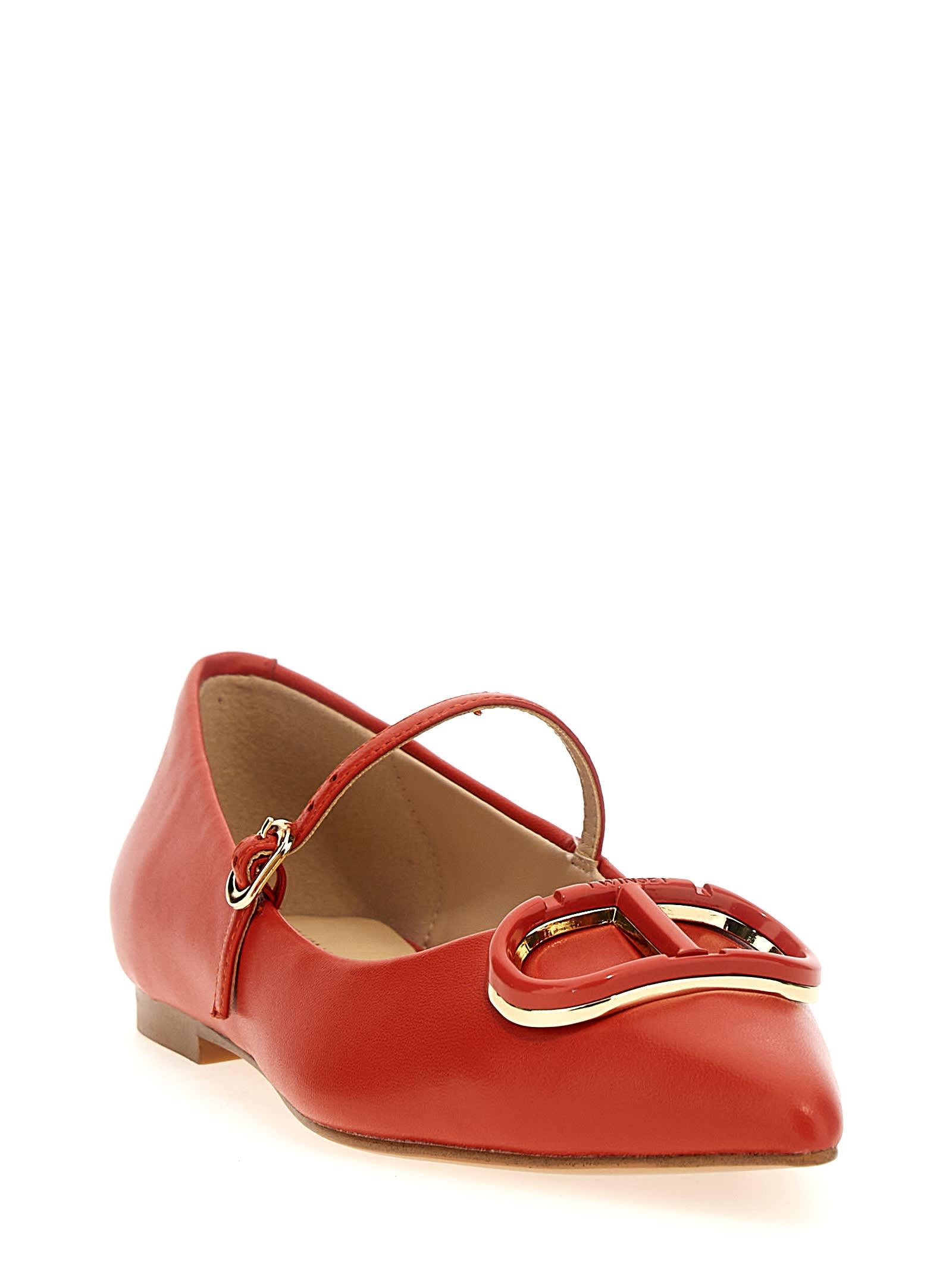 TWINSET OVAL T BALLET FLATS