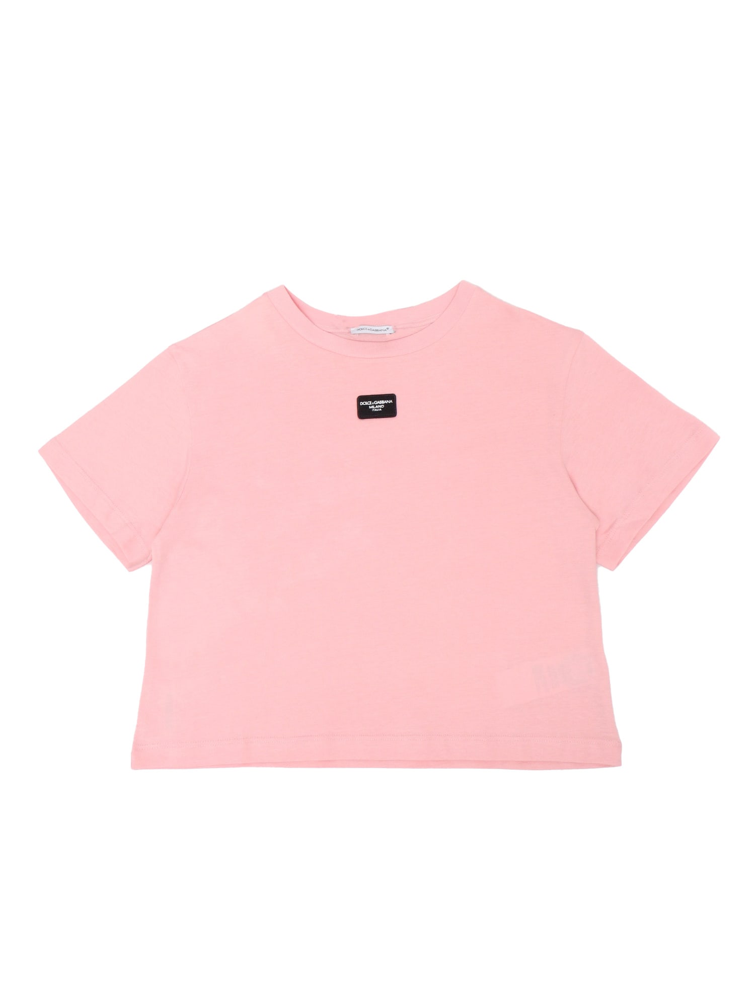Shop Dolce & Gabbana Crop-top T-shirt In Pink