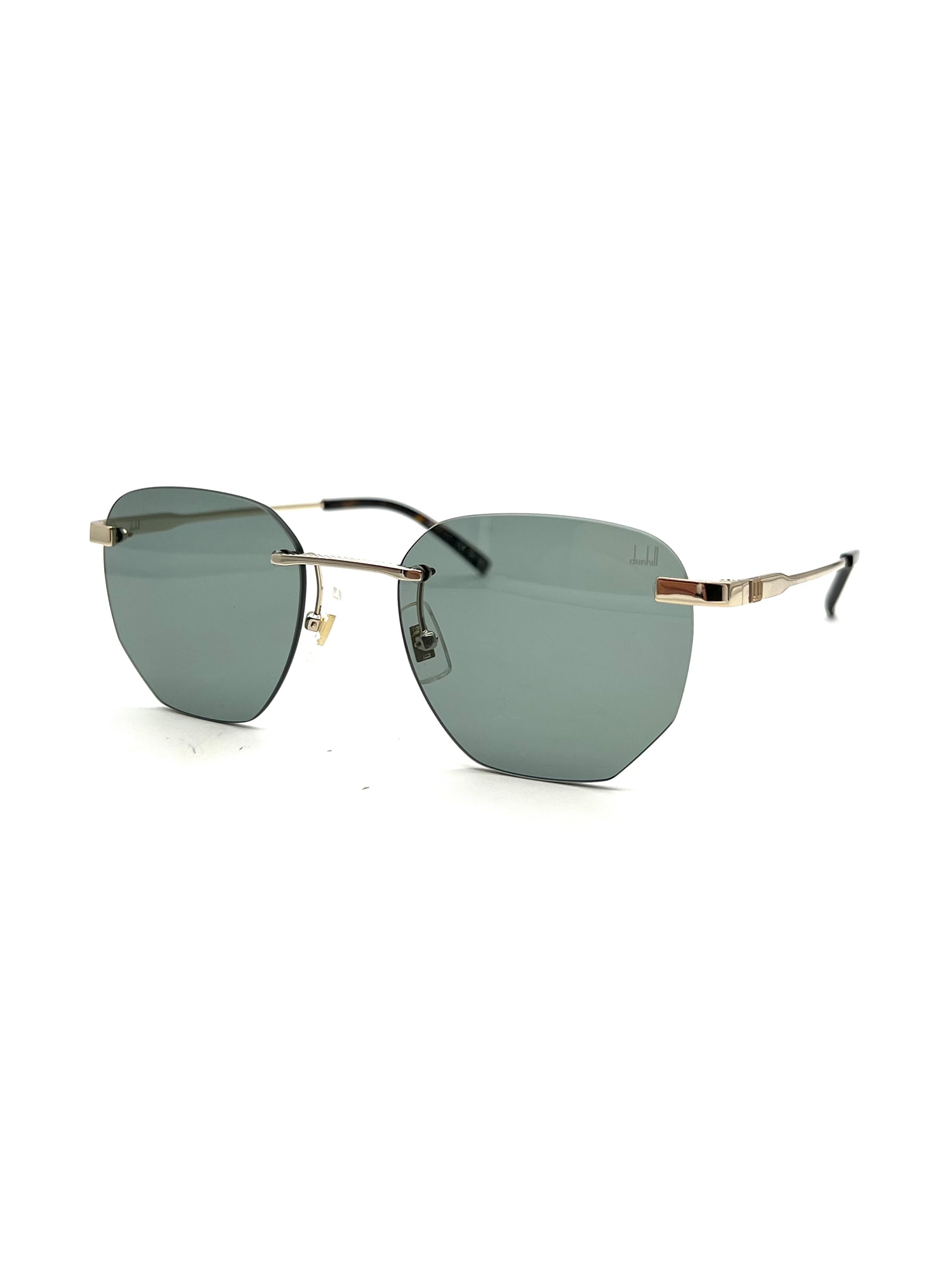 Shop Dunhill Du0066s Sunglasses In Gold Gold Green