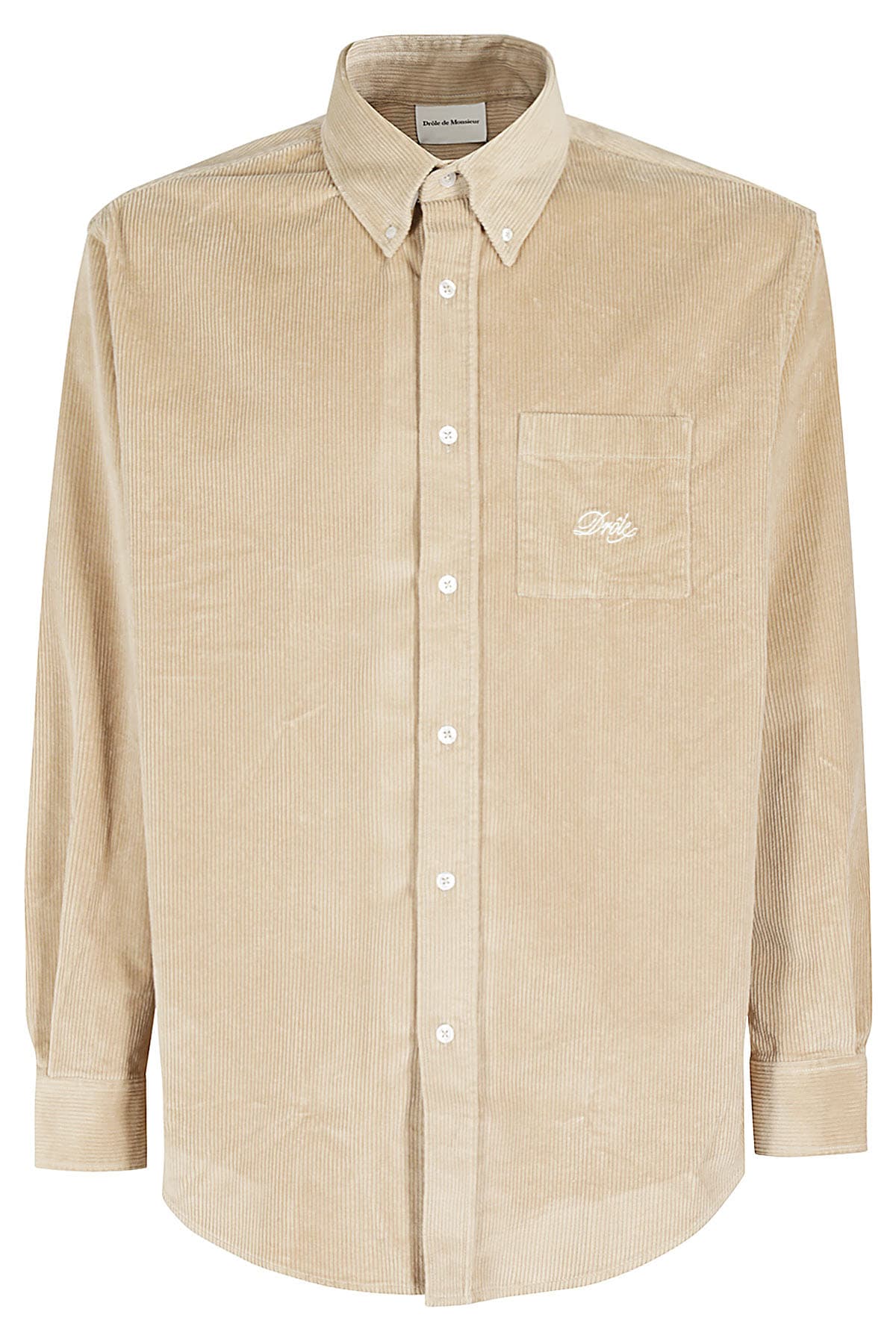 Shop Drôle De Monsieur La Chemise Corduroy In Bg Beige