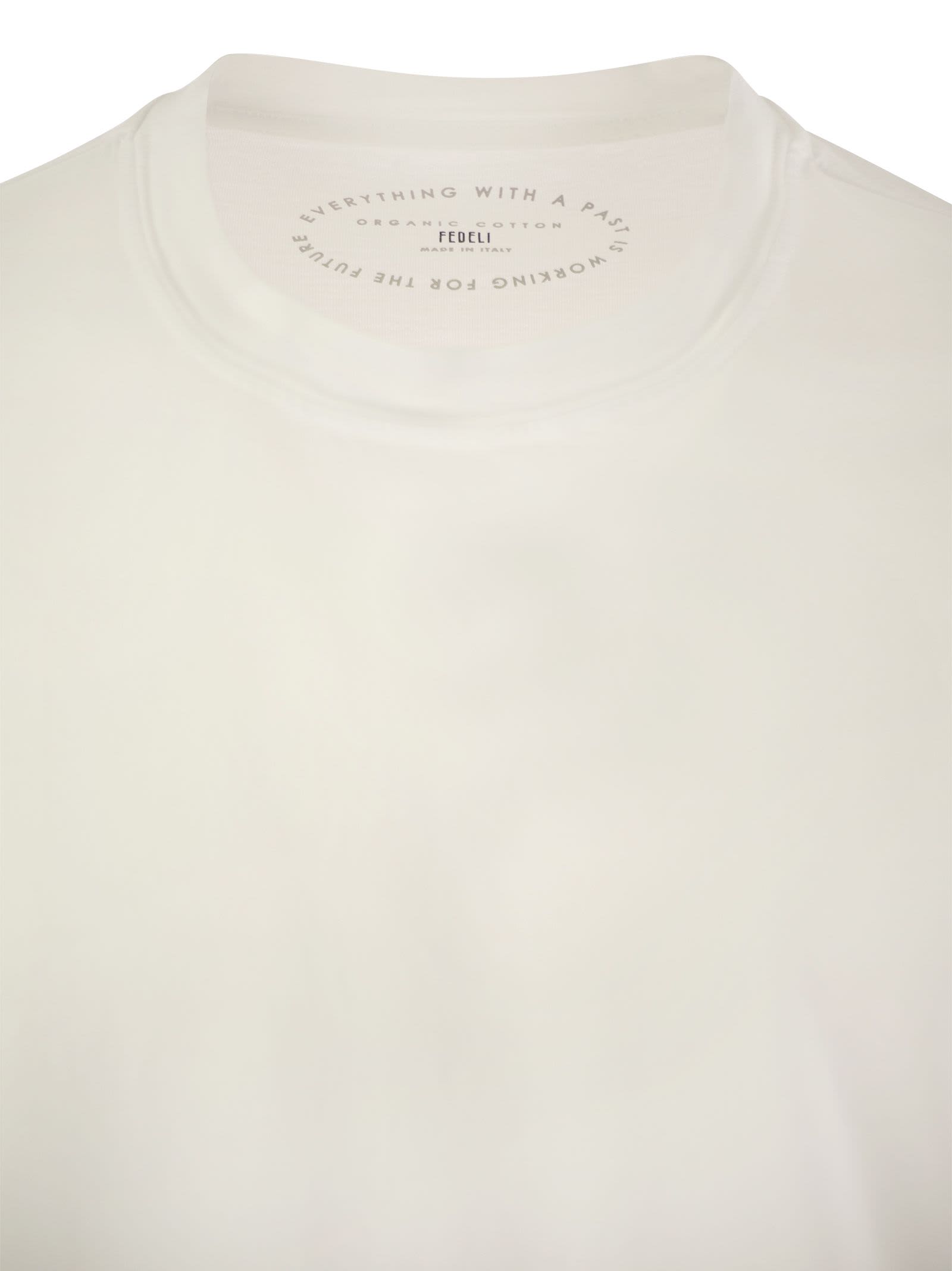 Shop Fedeli Extreme Long-sleeved Giza Cotton T-shirt In White