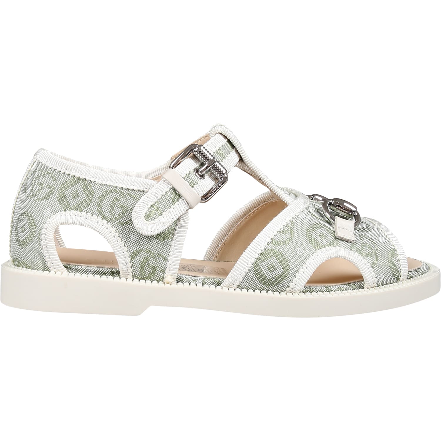 Gucci Green Sandals For Kids With Clamp