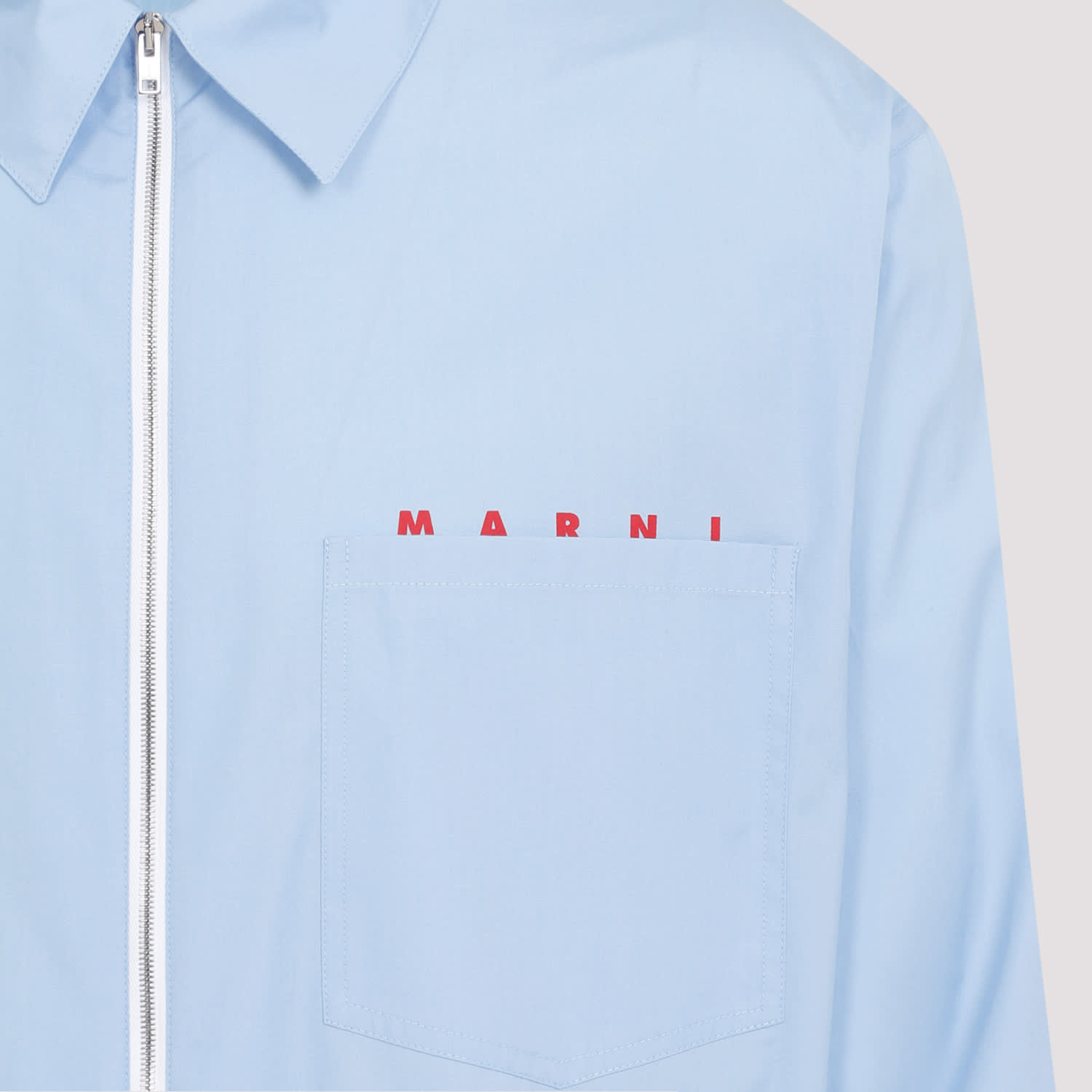 Marni Cotton Shirt In Iris Blue