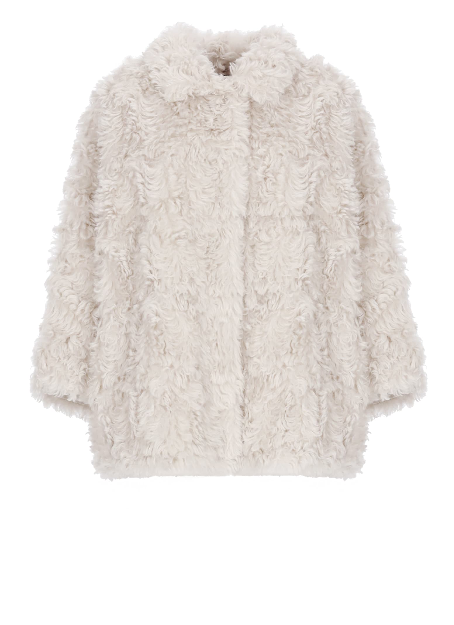 Valentini 1972 Synthetic Fur Coat In Neutral