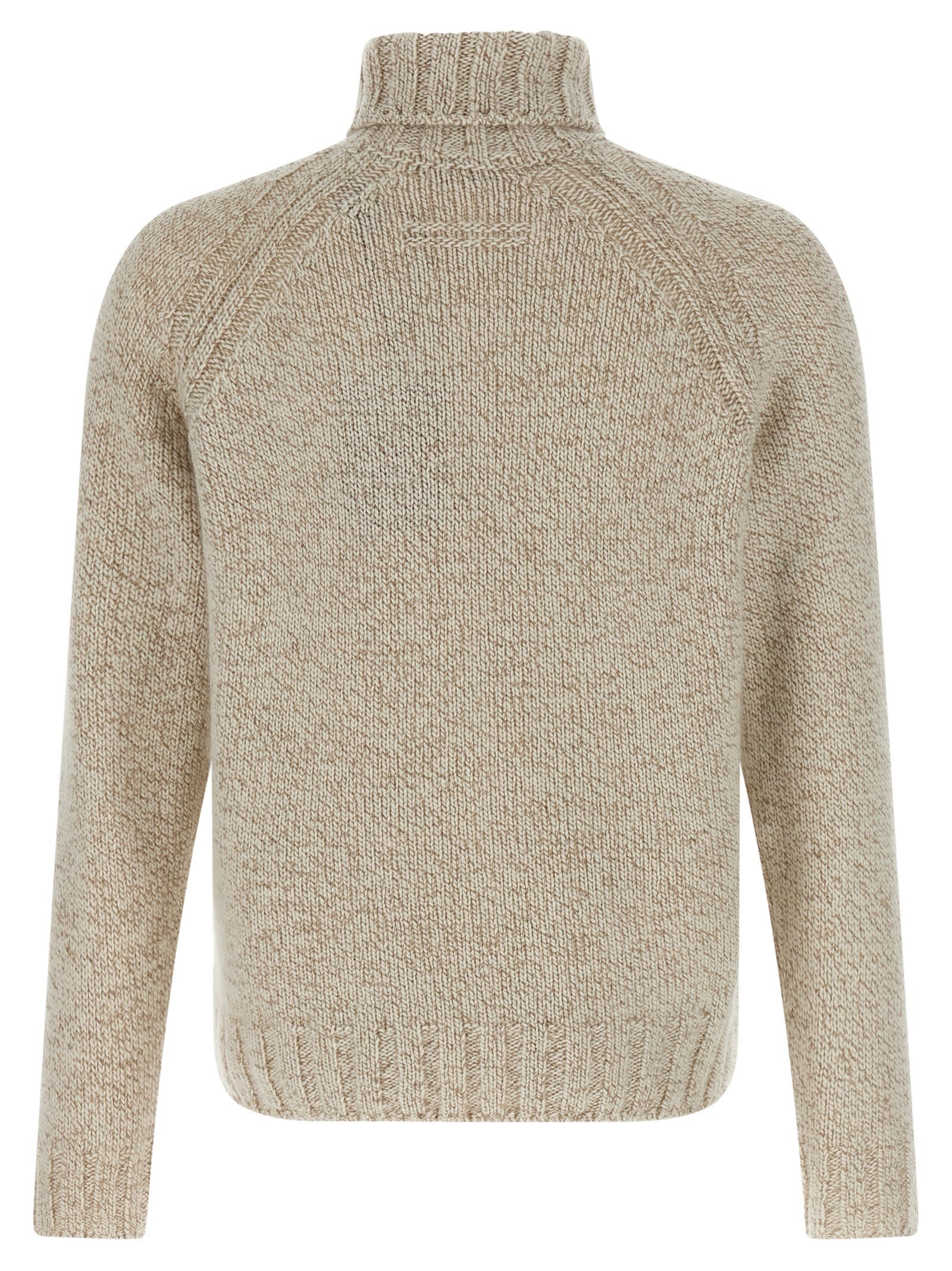 Zegna Cashmere Turtleneck Sweater Sweaters And Cardigans Beige In Neutral