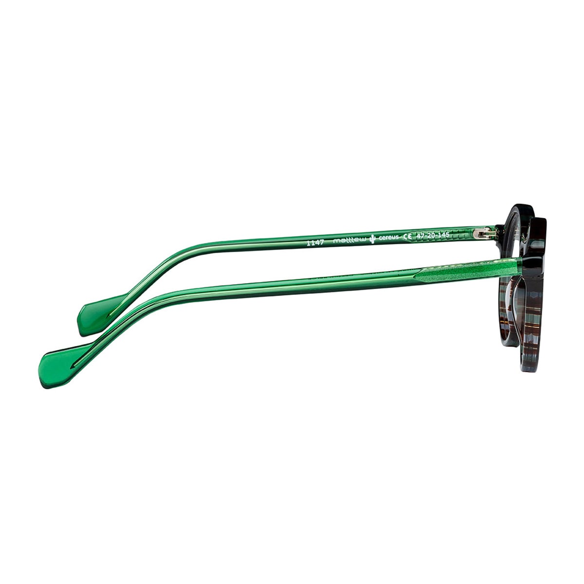 Matttew Cereus 1147 Verde Cristallo Nero Glasses In Black