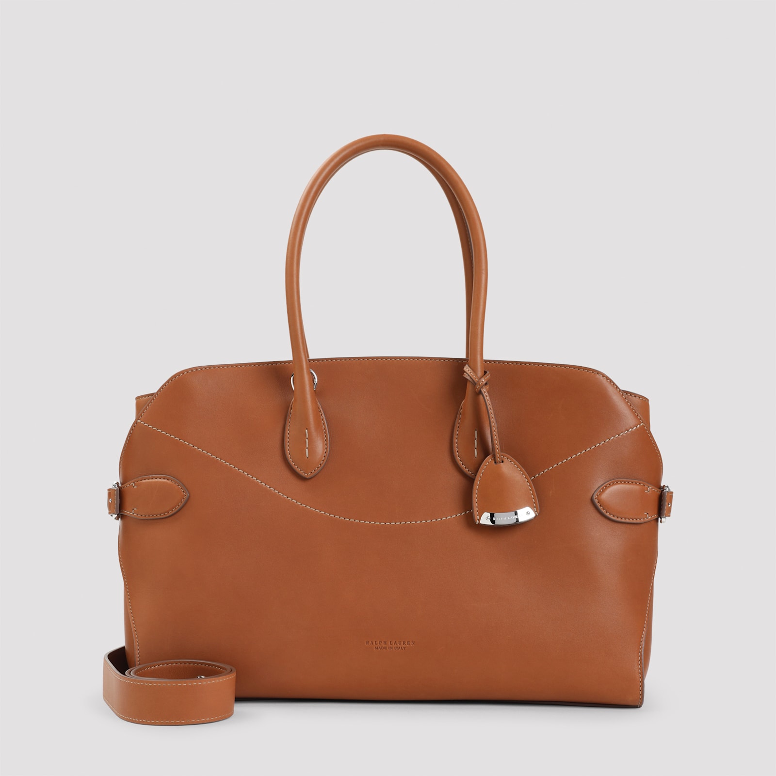 Ralph Lauren Medium The Ralph Calfskin Satchel In Brown