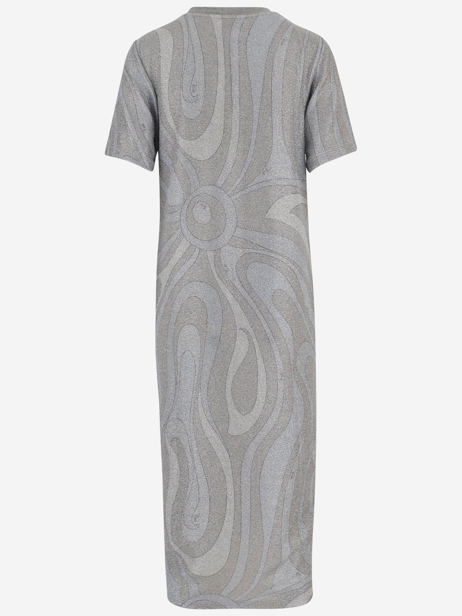 Pucci Stretch Nylon Dress With Abstract Print In Gray