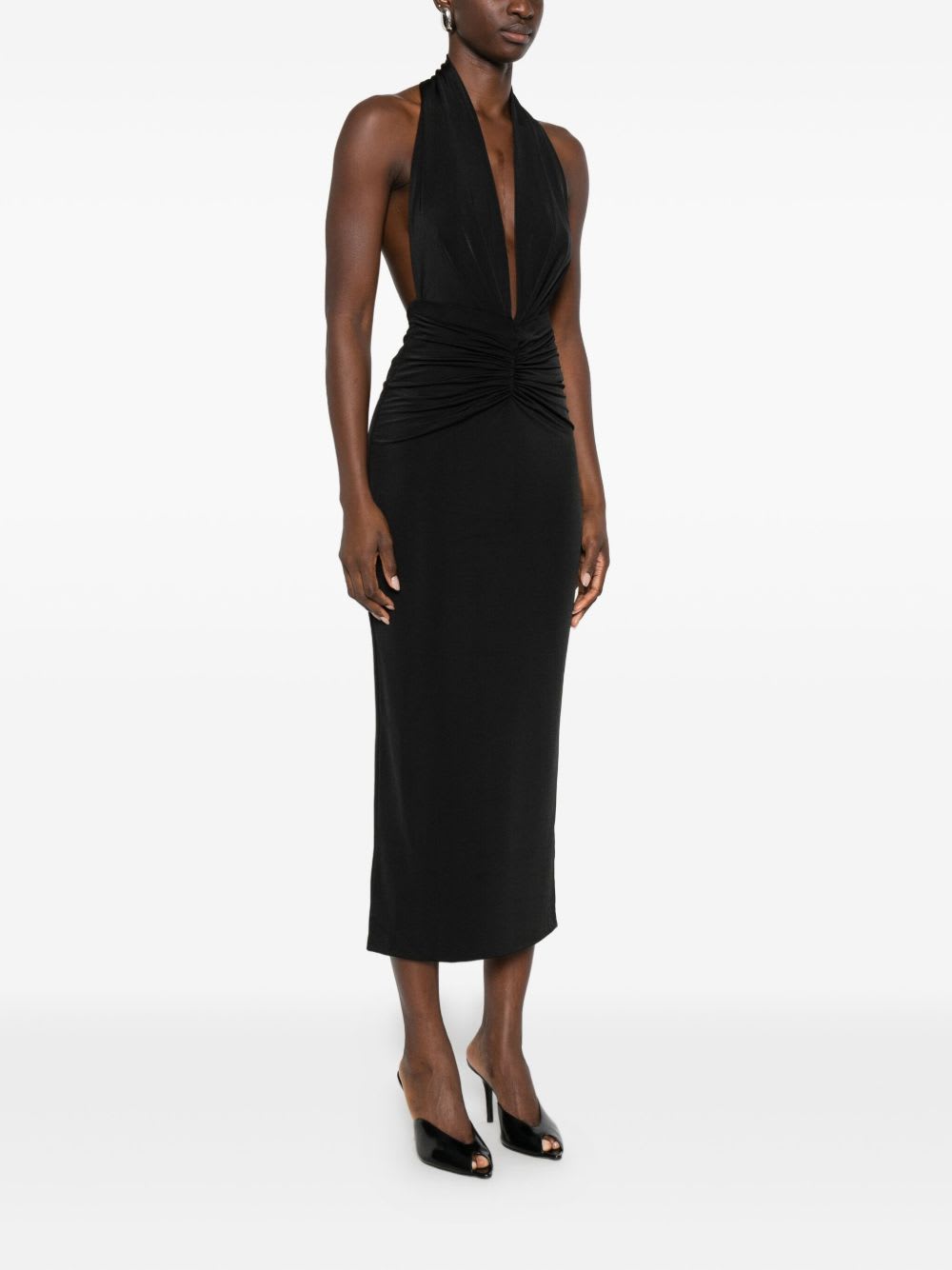 The Andamane Halterneck Dress In Black