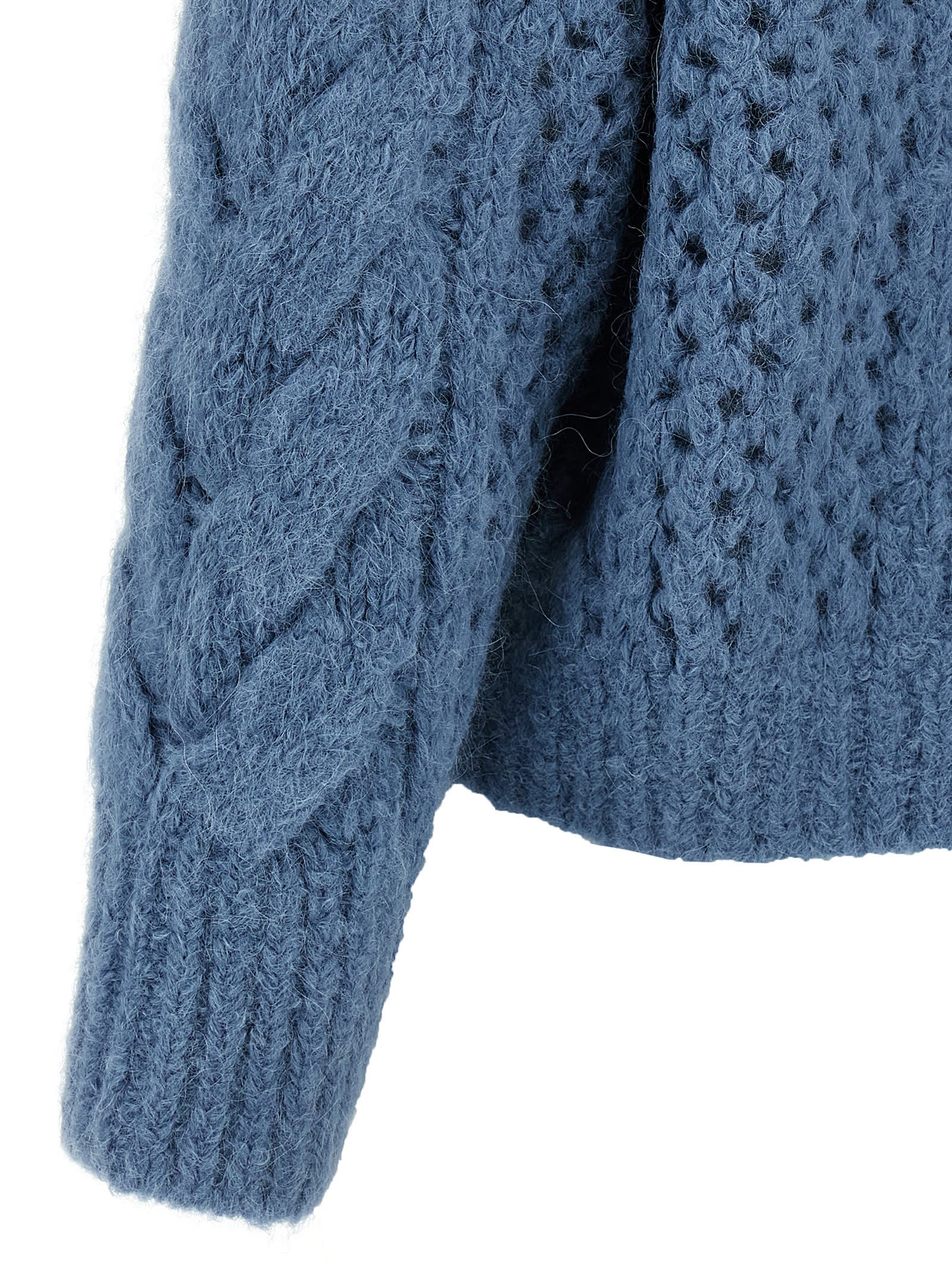 Shop Brunello Cucinelli Worked Sweater In Light Blue