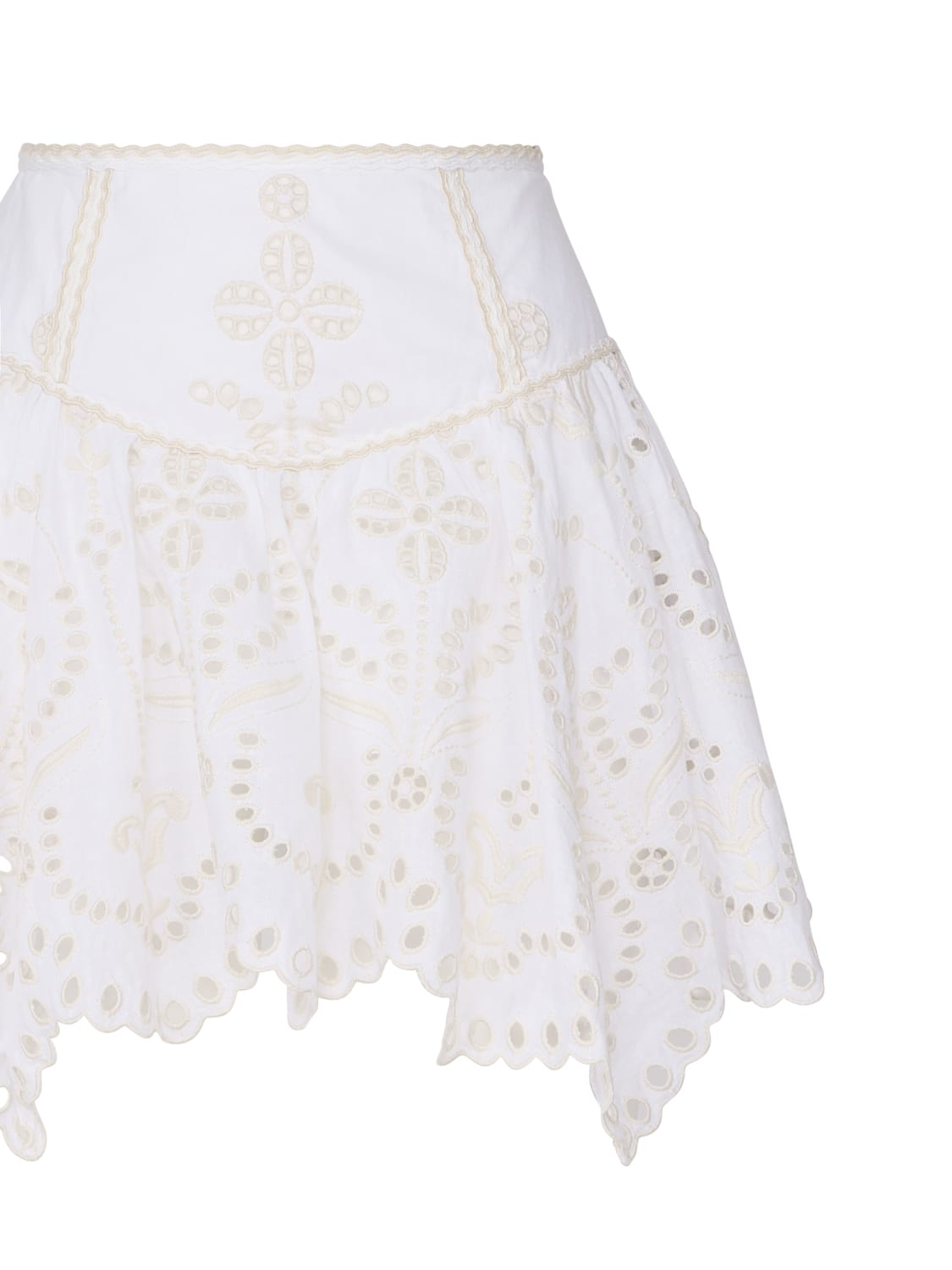 Shop Charo Ruiz Pauline Skirt In Broderie Anglaise In White