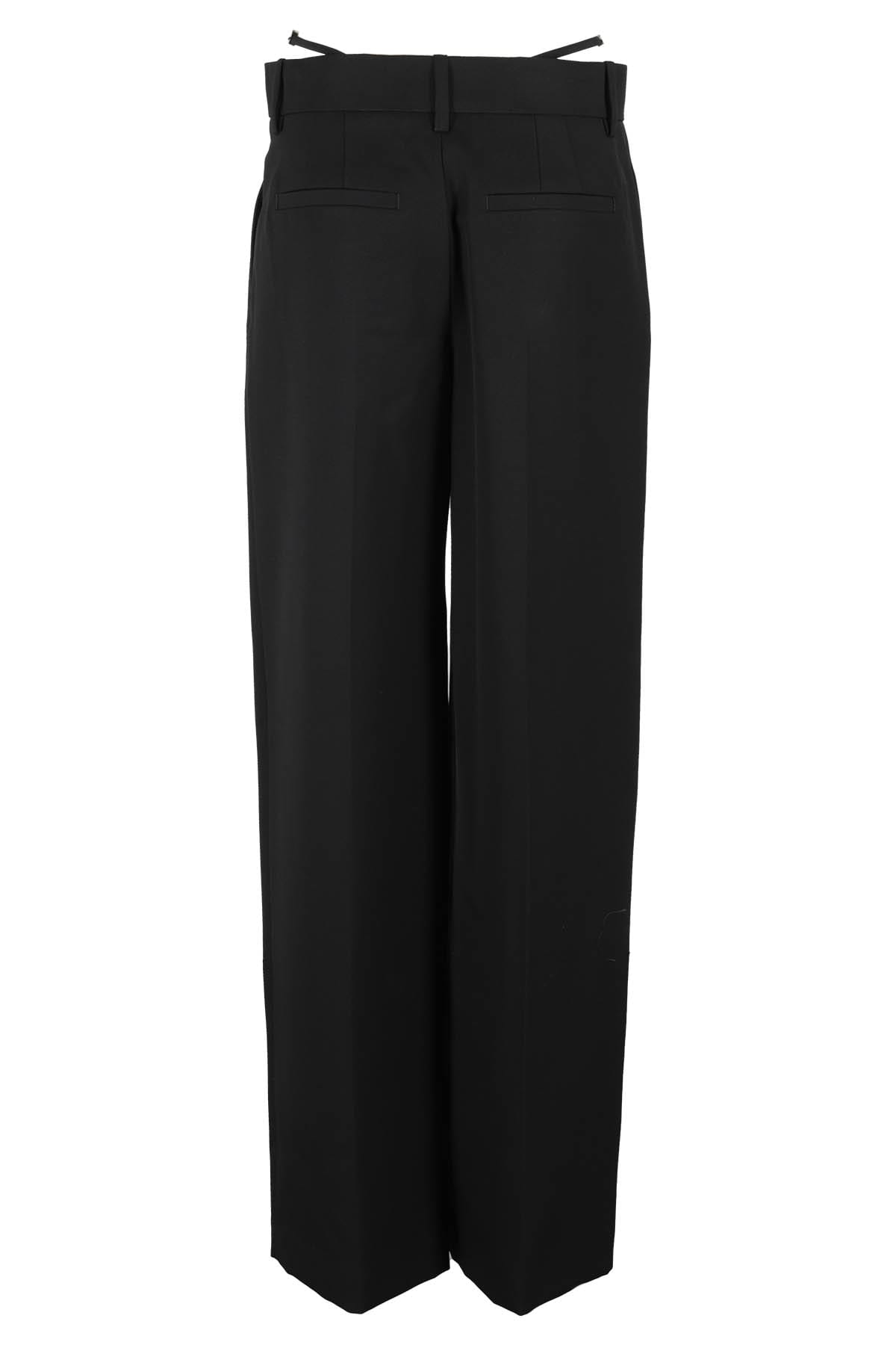 Shop Alexander Wang Low Waisted G-string Trouser With Crystal Trim In Black