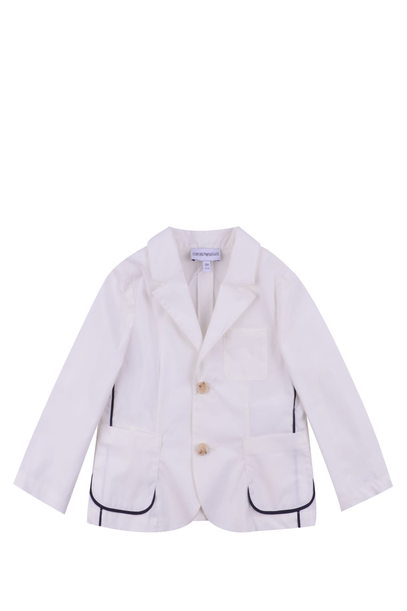 Emporio Armani Babies' Cotton Jacket In White