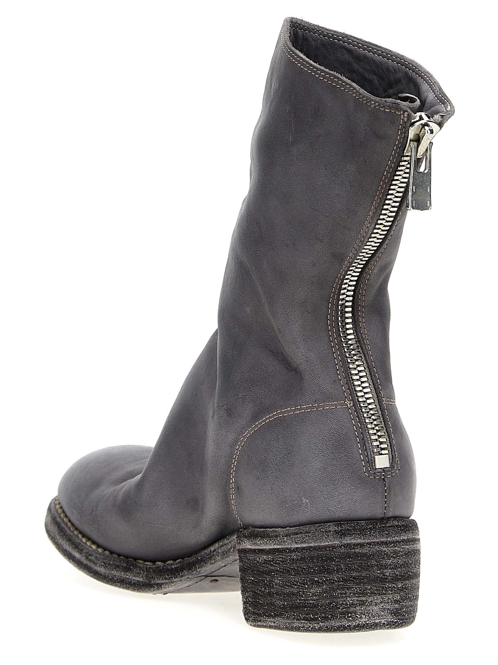 Shop Guidi 788zx Ankle Boots In Gray