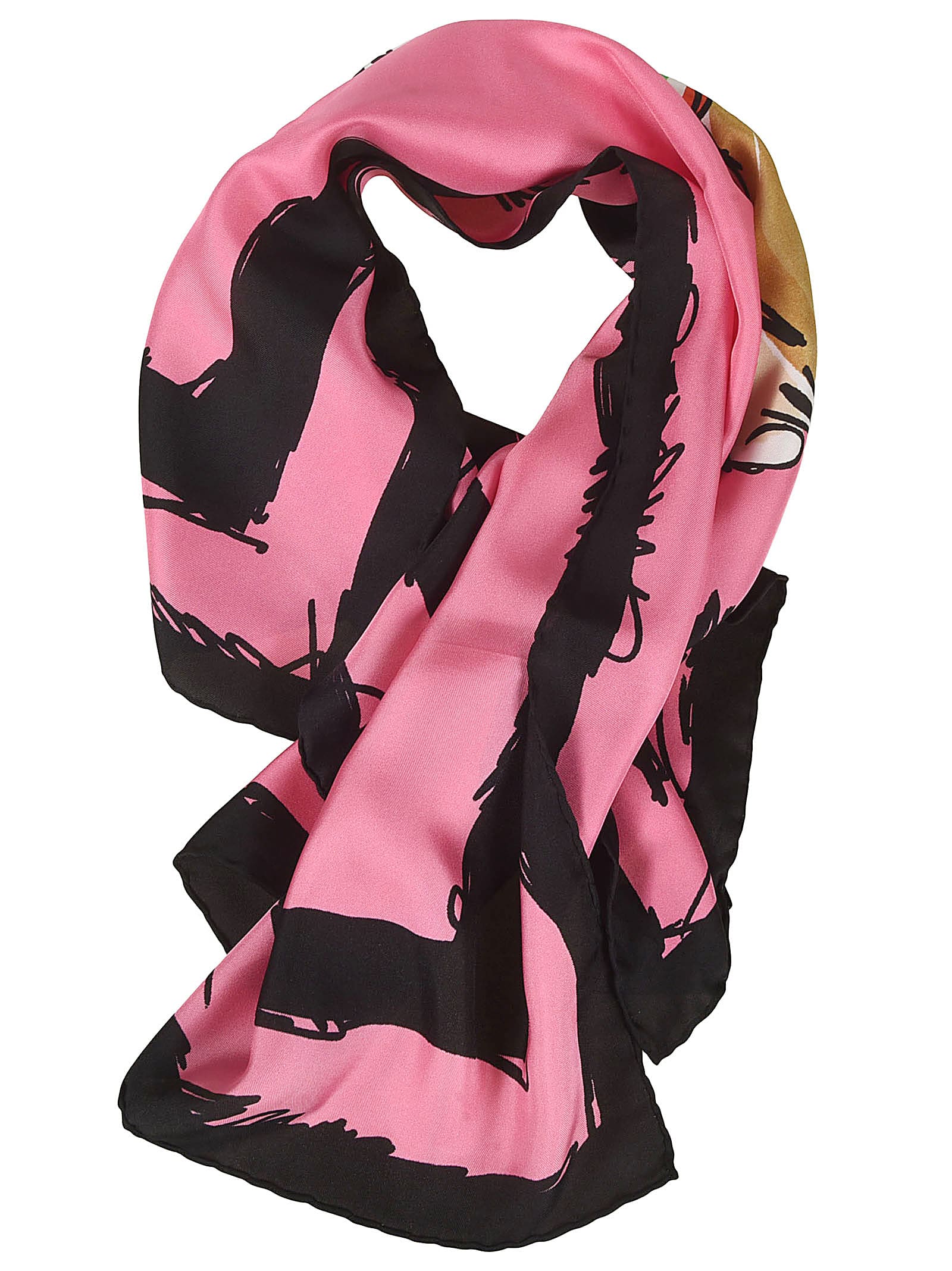 Shop Moschino Logo Detail Scarf In Pink