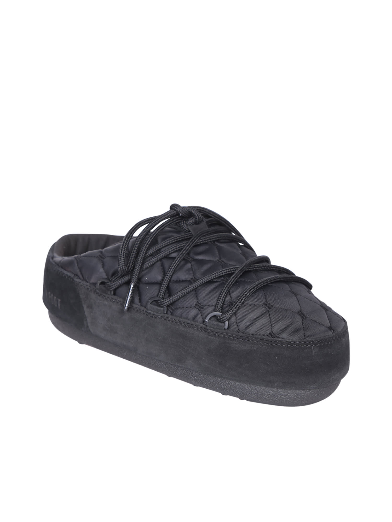 Moon Boot Mule Quilted Brown In Black