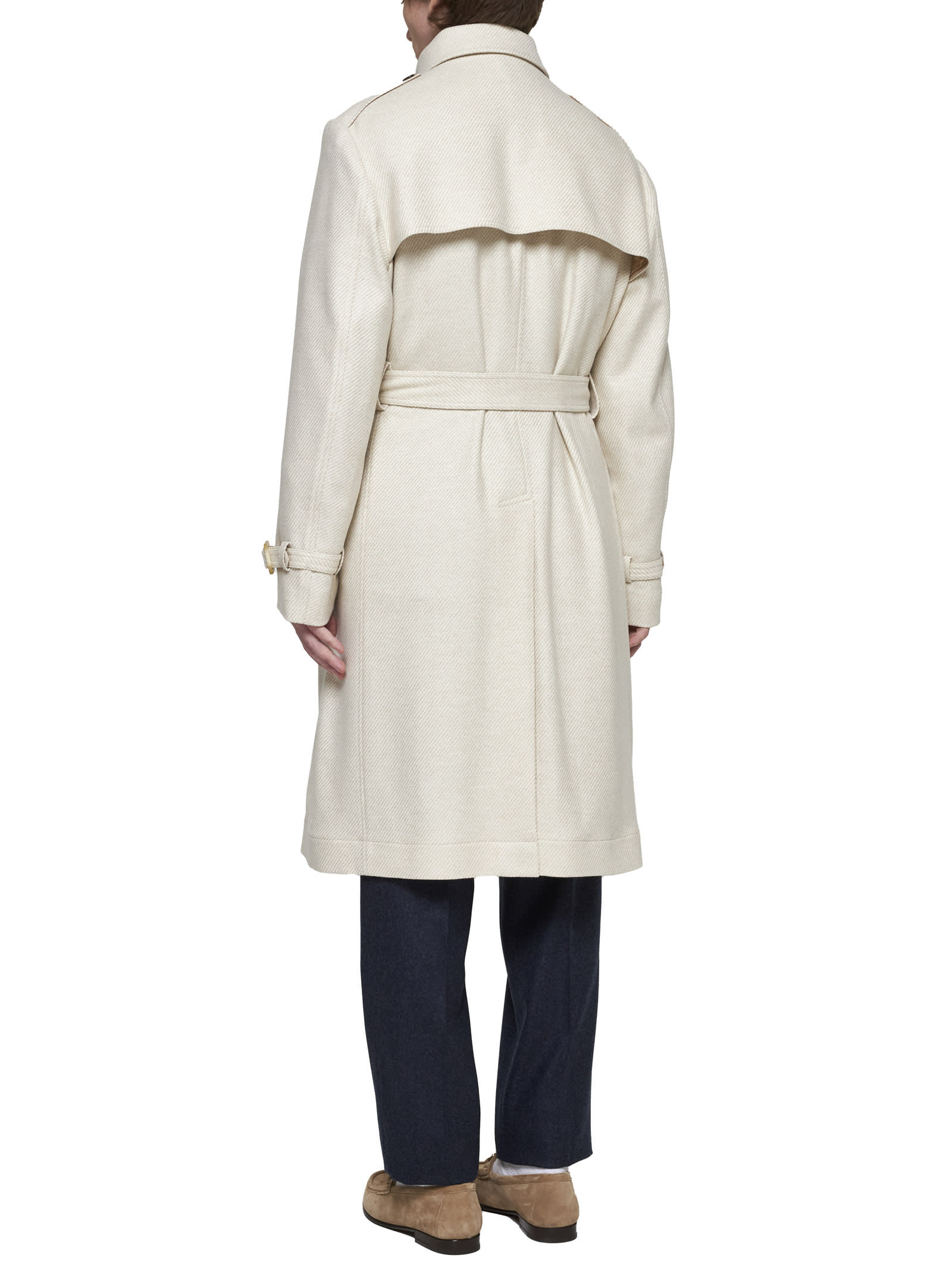 Shop Brunello Cucinelli Coat In Sand