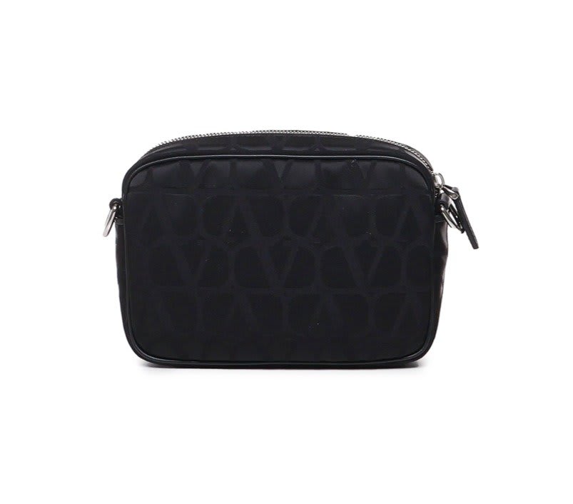 Shop Valentino Toile Iconographe Zip-up Shoulder Bag In Black