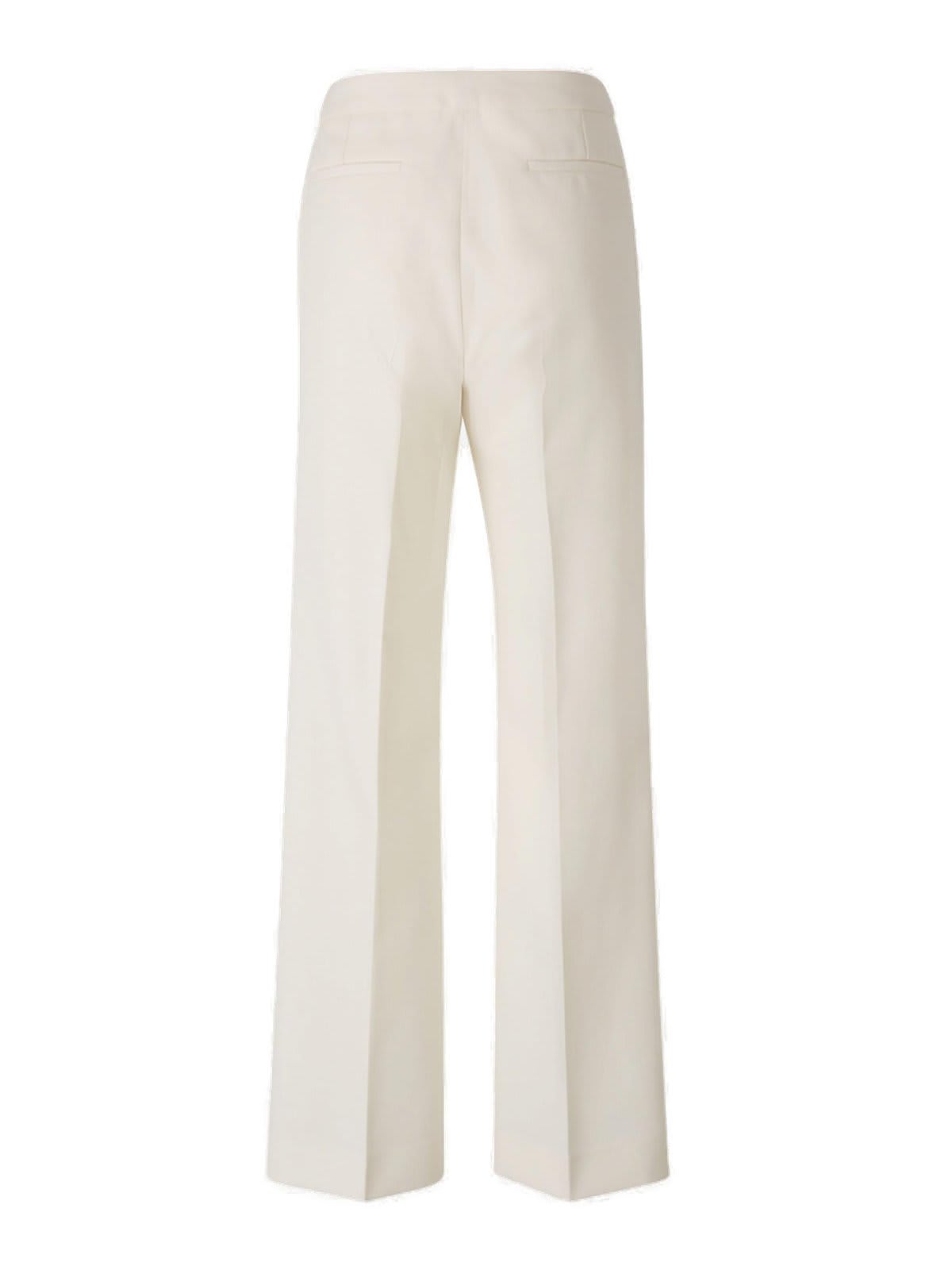 Shop Moncler Gabardine Trousers In White
