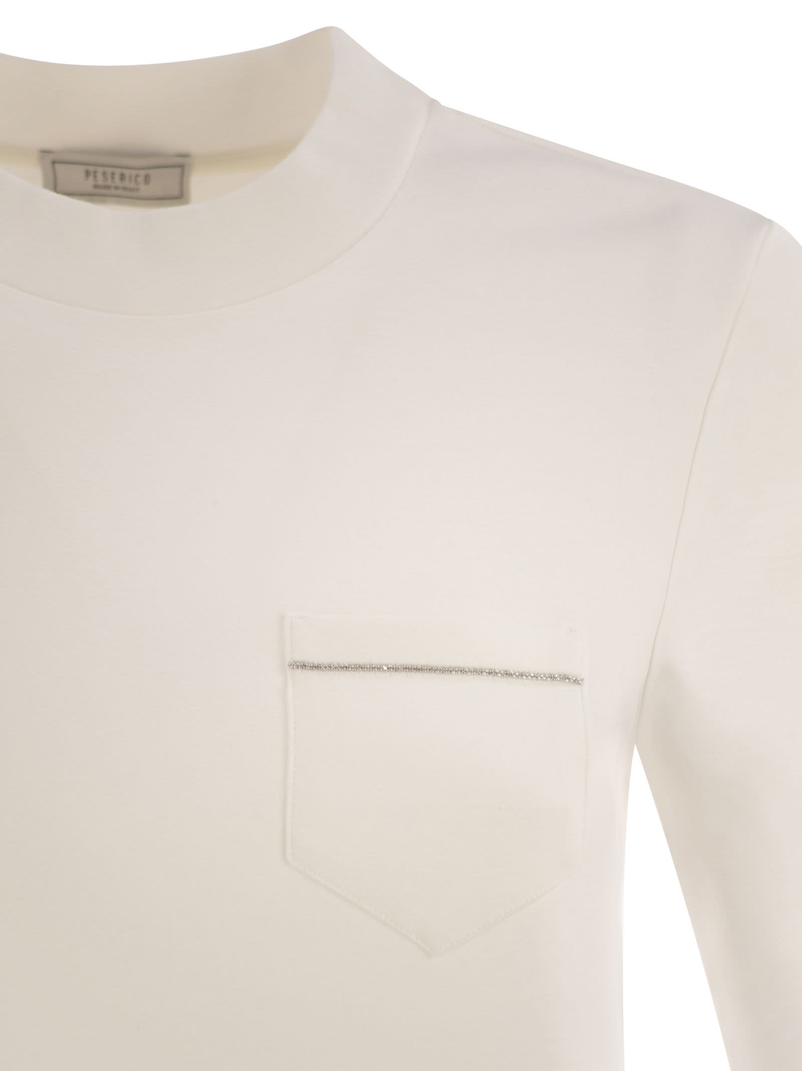 Shop Peserico Cotton Blend Jersey T-shirt