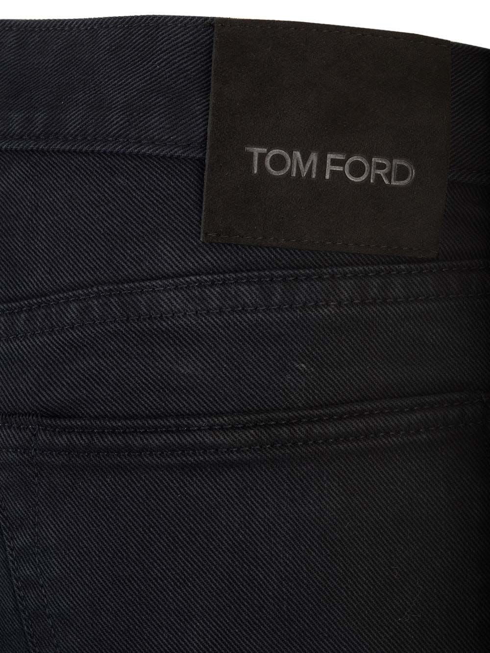 Shop Tom Ford Twill Standard Fit Denim In Black