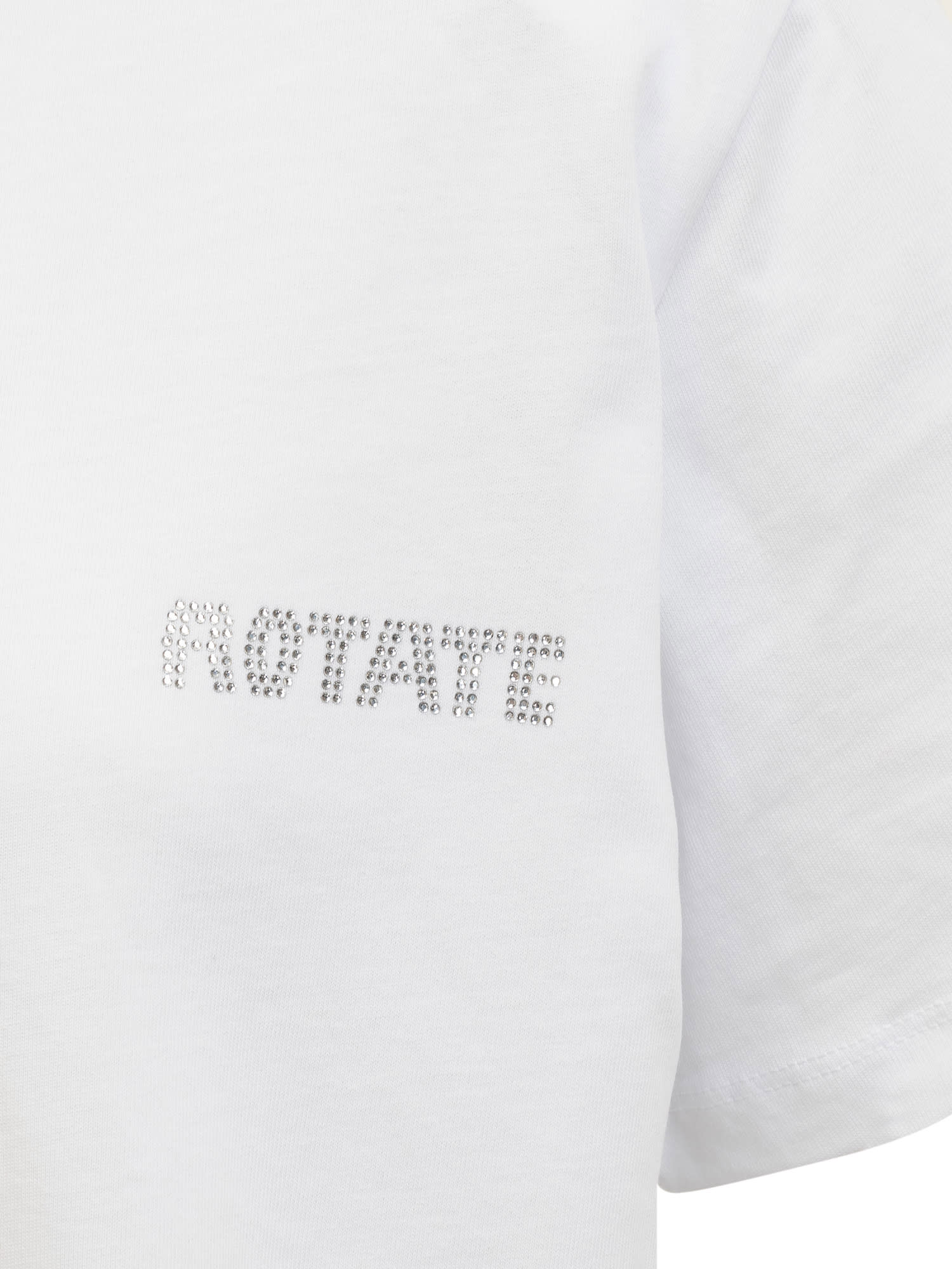 Shop Rotate Birger Christensen T-shirt With Logo In Bright White
