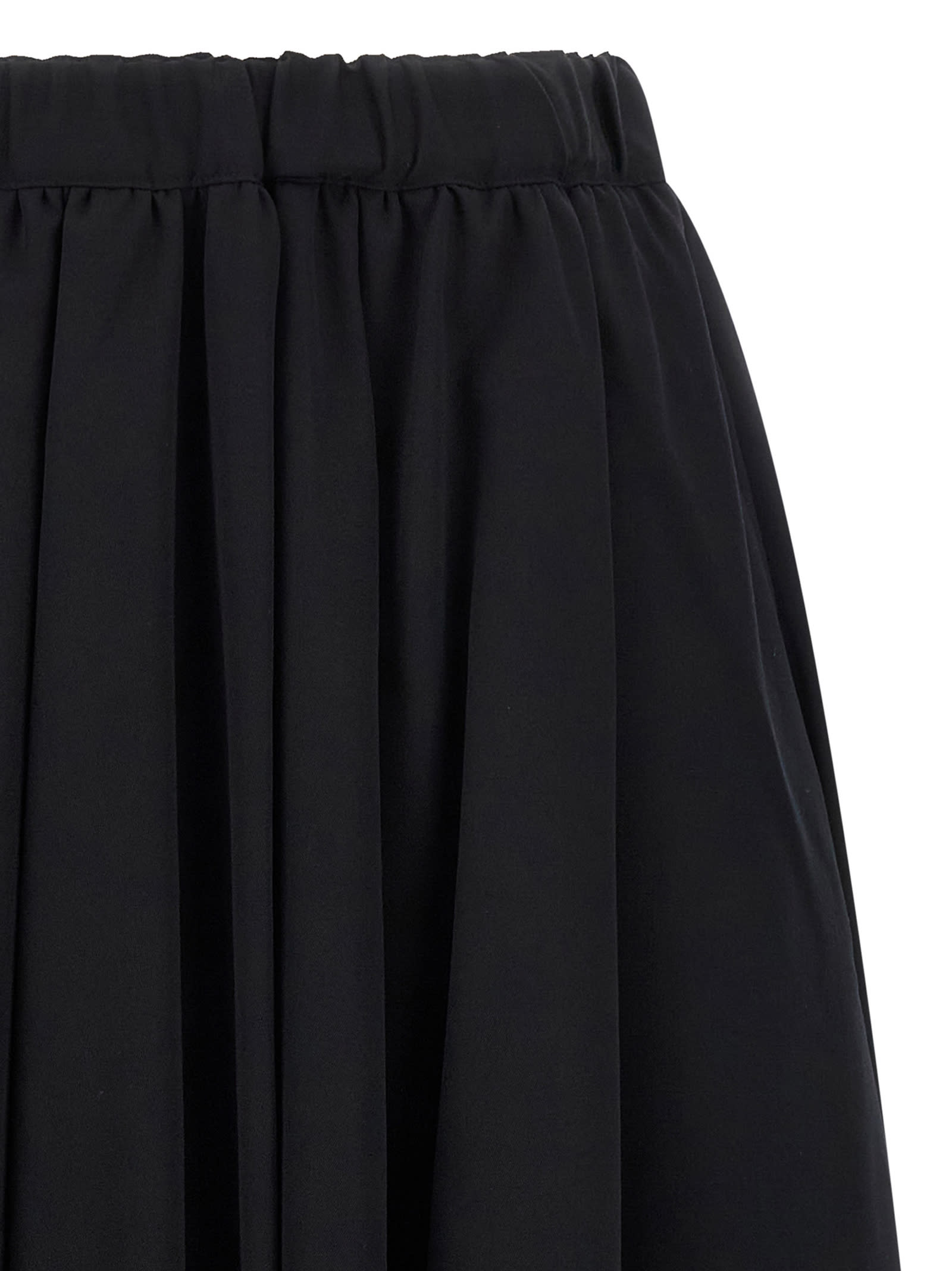 Comme Des Garçons Soft Pleated Skirt Elastic Waistband In Black
