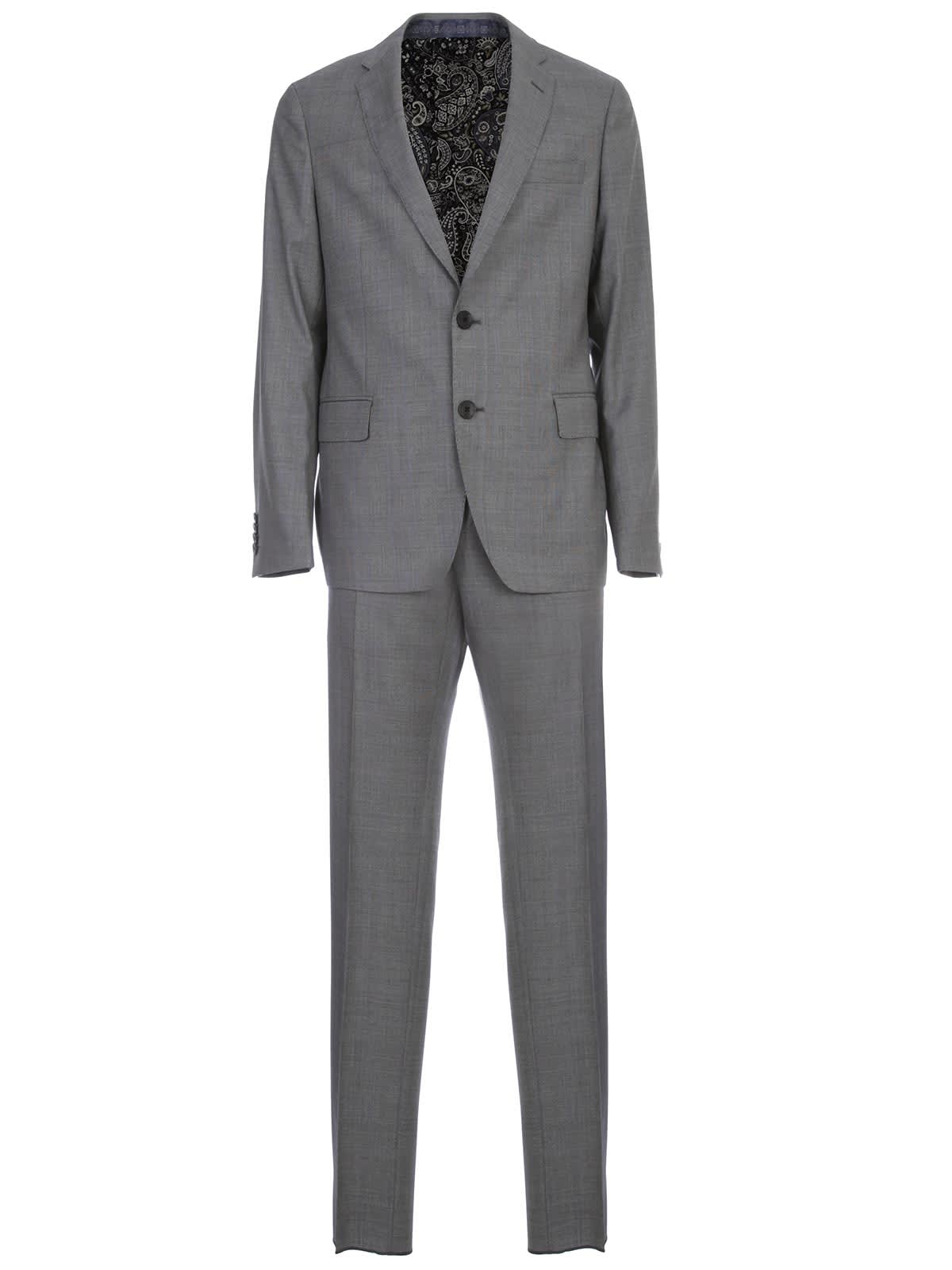 ETRO TRADITIONAL SLIM SUIT,1A940.1163 3 GREY