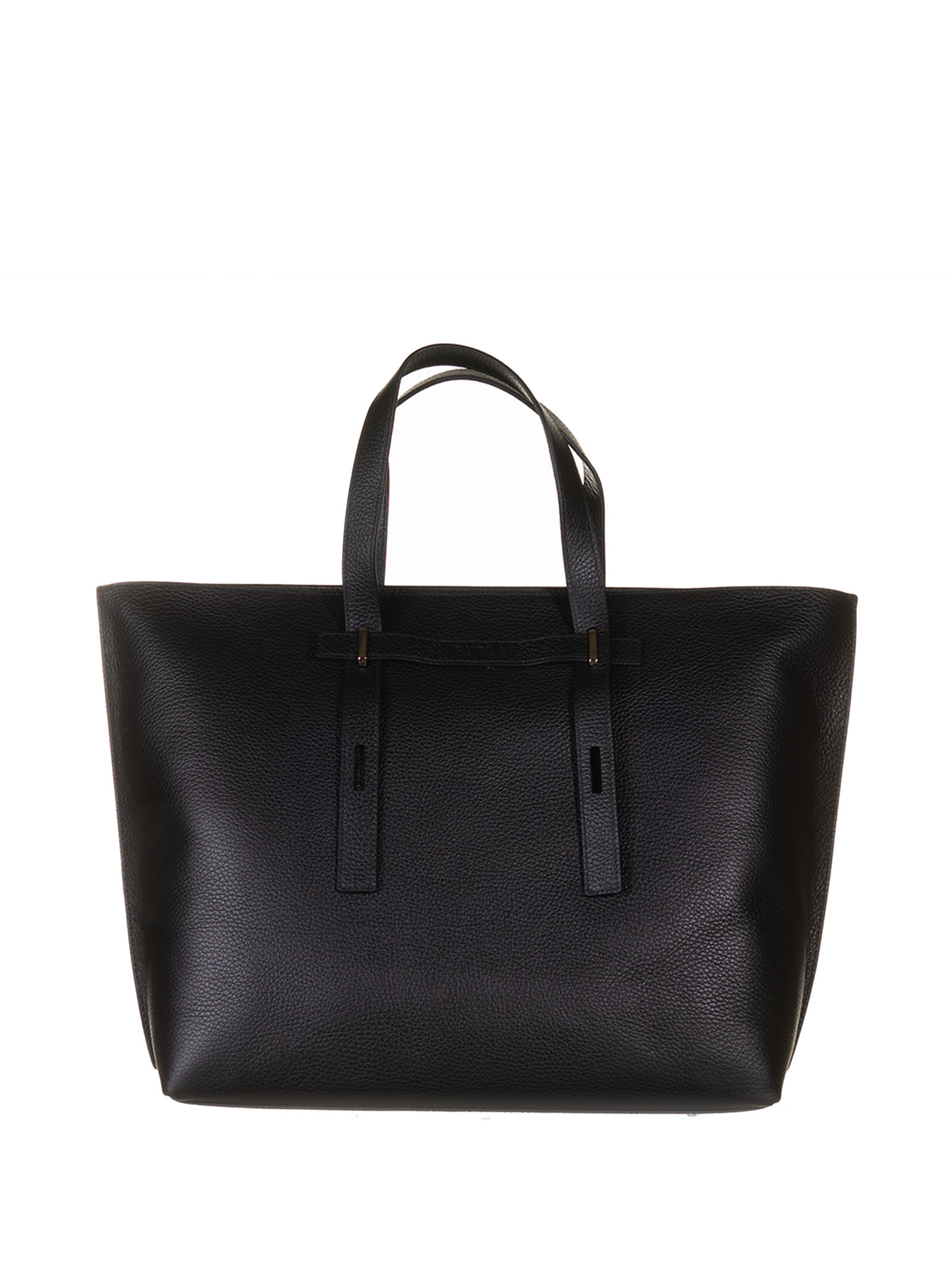 Furla Large Giove Leather Tote Bag In Nero