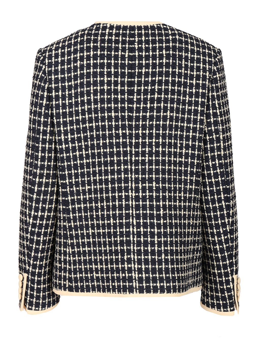 Valentino Boucle Wool Blend Jacket With Contrast Trim In Multi
