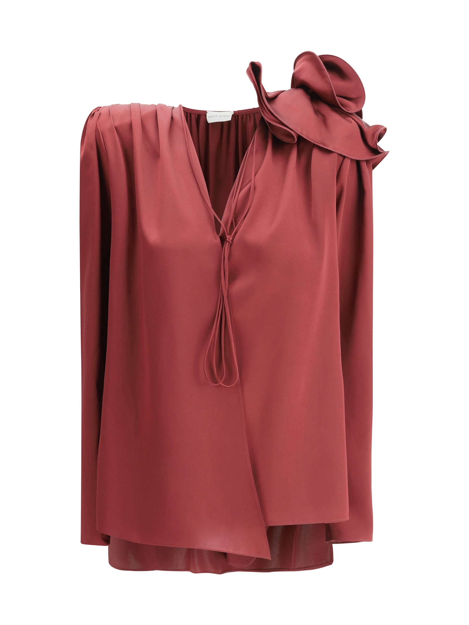 Silk Blouse With Rose Detail