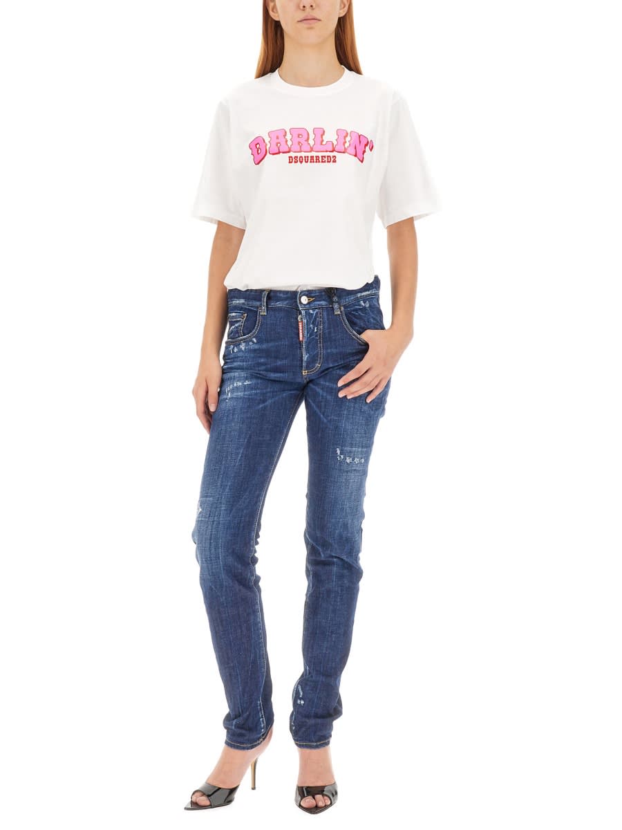 Shop Dsquared2 Easy Fit T-shirt In White