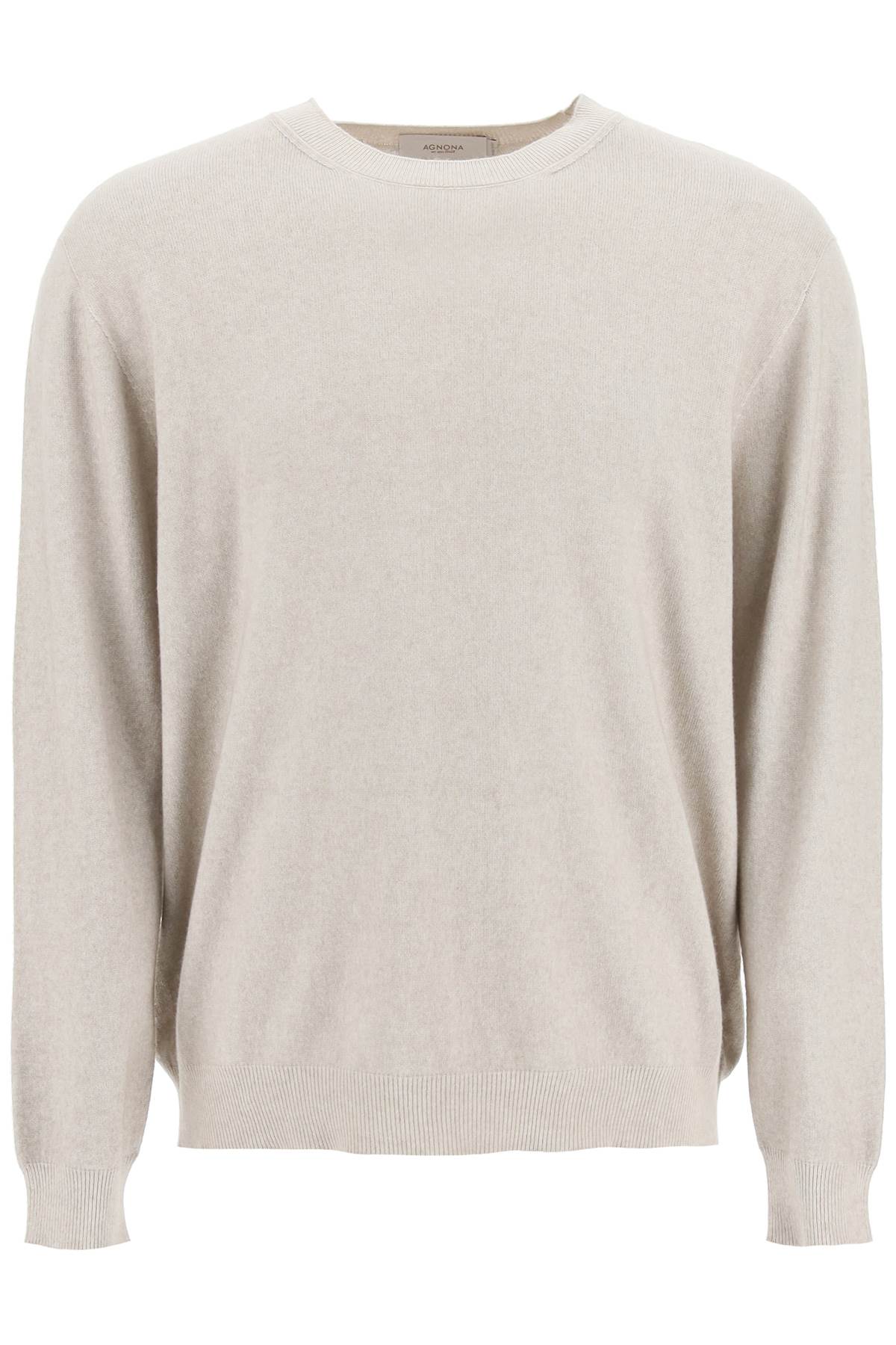 Shop Agnona Cotton And Cashmere Sweater In Stone (beige)