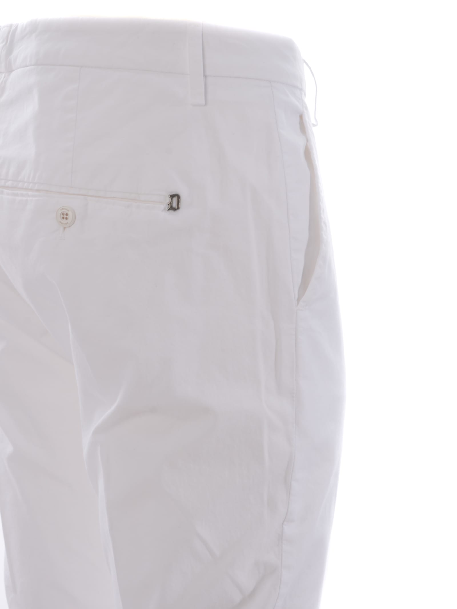 Shop Dondup Trousers  Gaubert Slim In Cotton In White