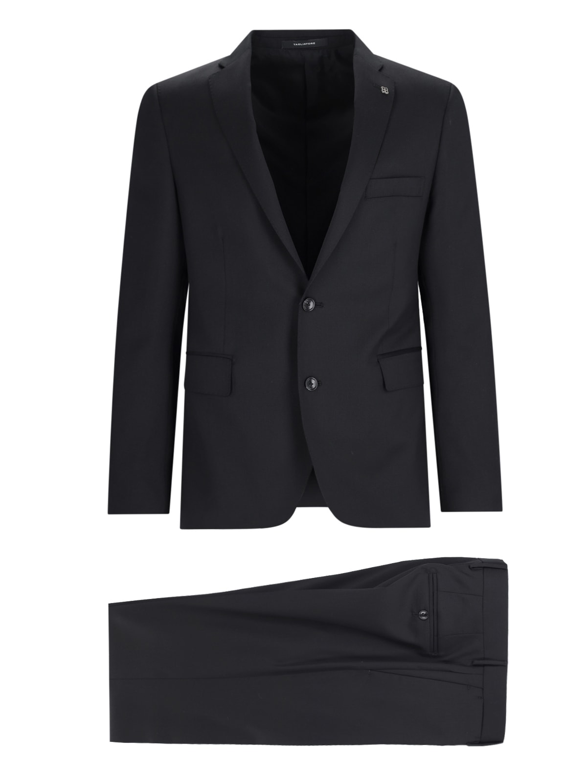 Shop Tagliatore Single-breasted Suit In Black