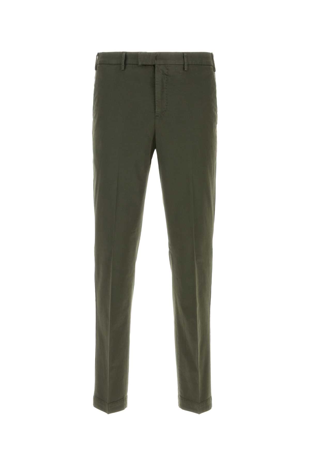 PT TORINO OLIVE GREEN STRETCH COTTON BLEND PANT