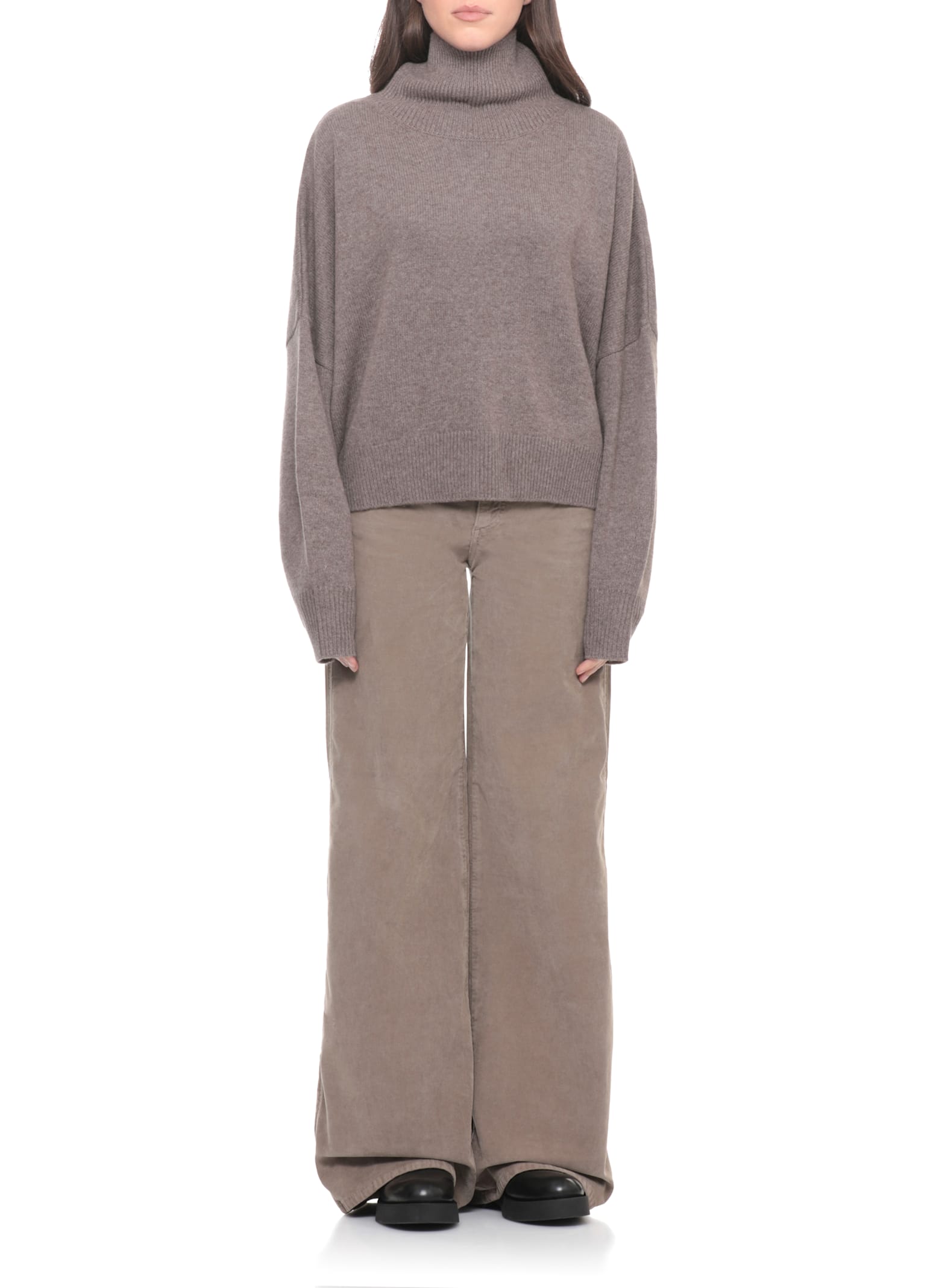 Loulou Studio Luke Stand Collar Wool Sweater In Brown