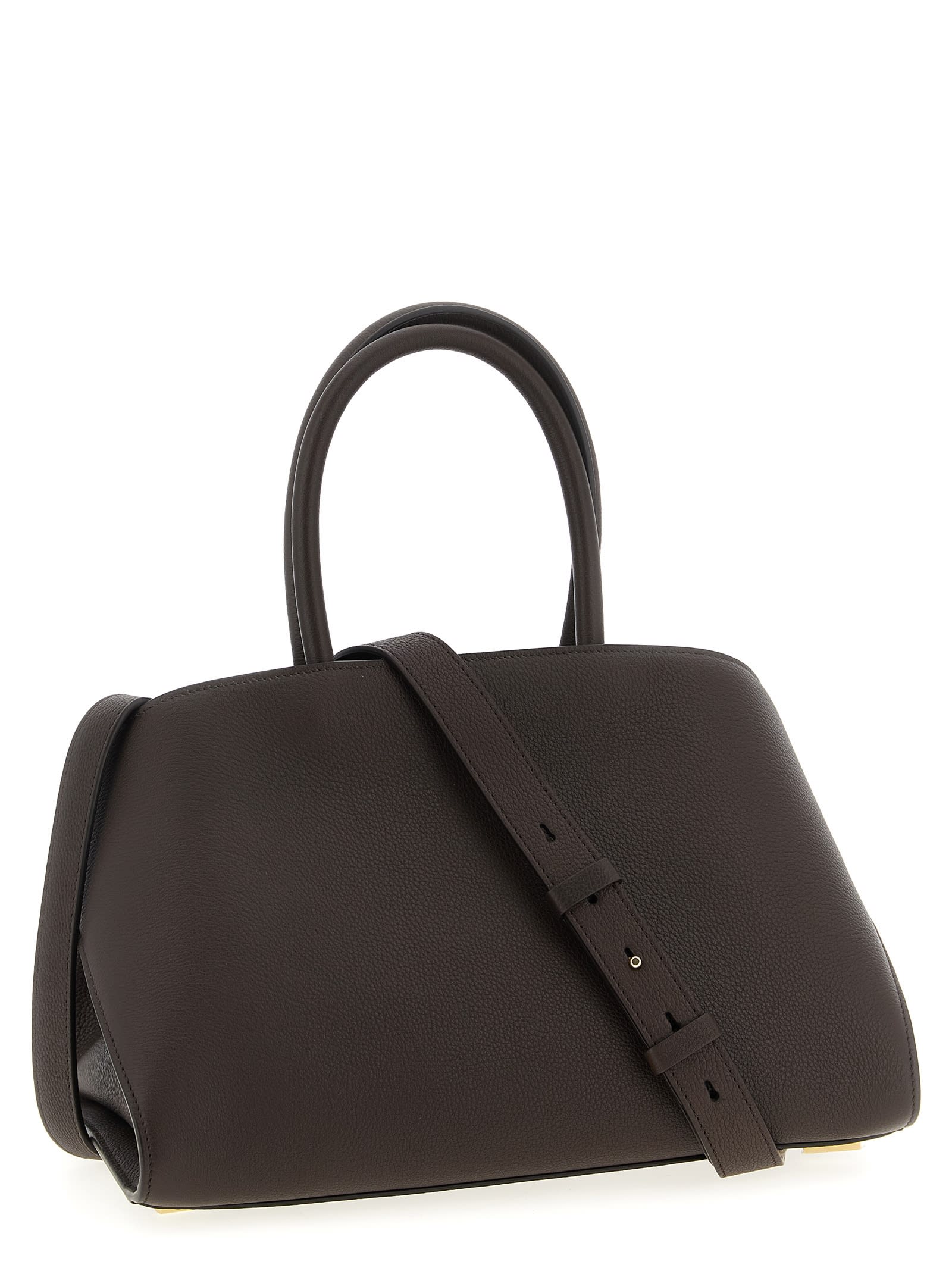 Ferragamo Brown Hug Bicolor Satchel In Brown