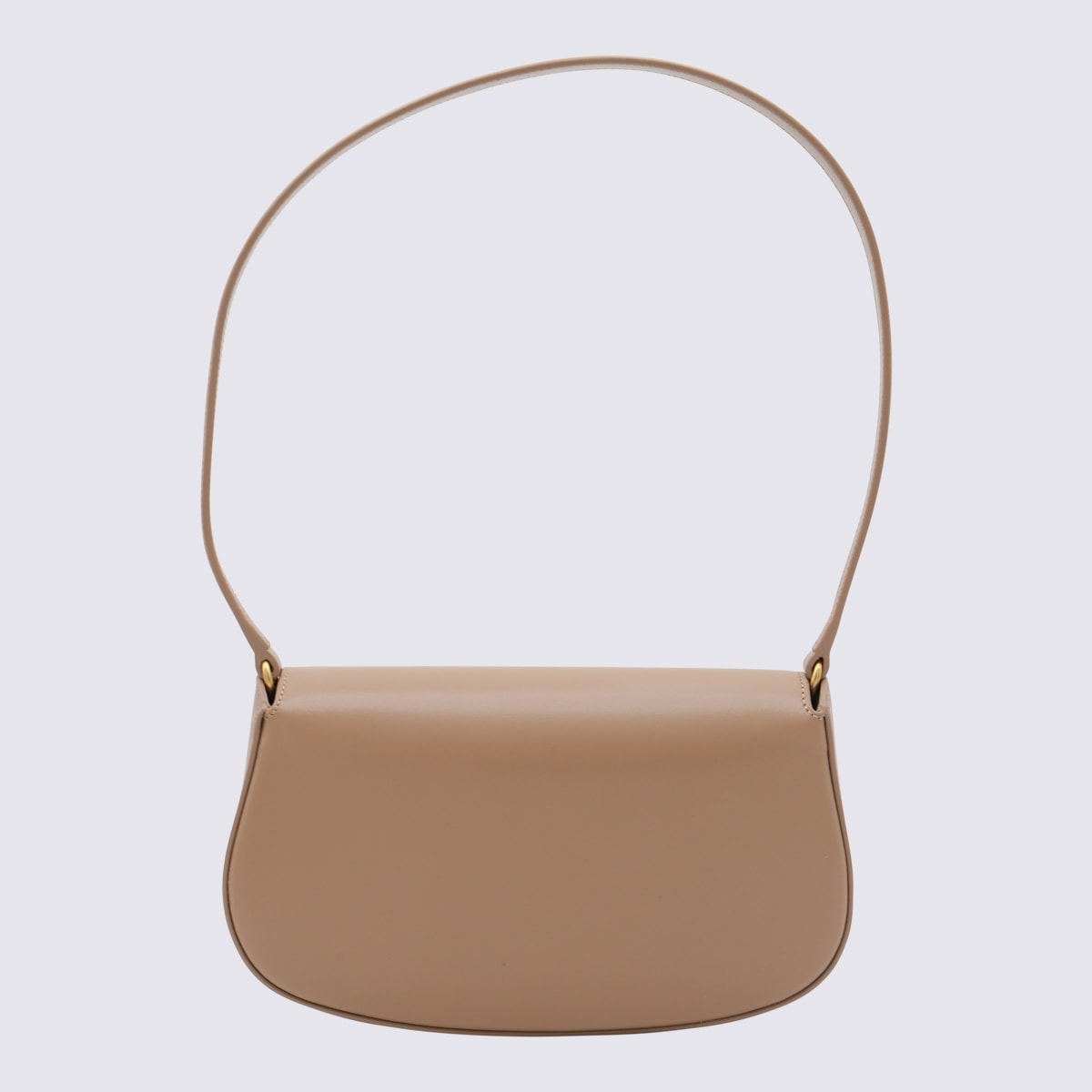 Shop Saint Laurent Beige Leather Hobo Demi Lune Shoulder Bag In Toffee