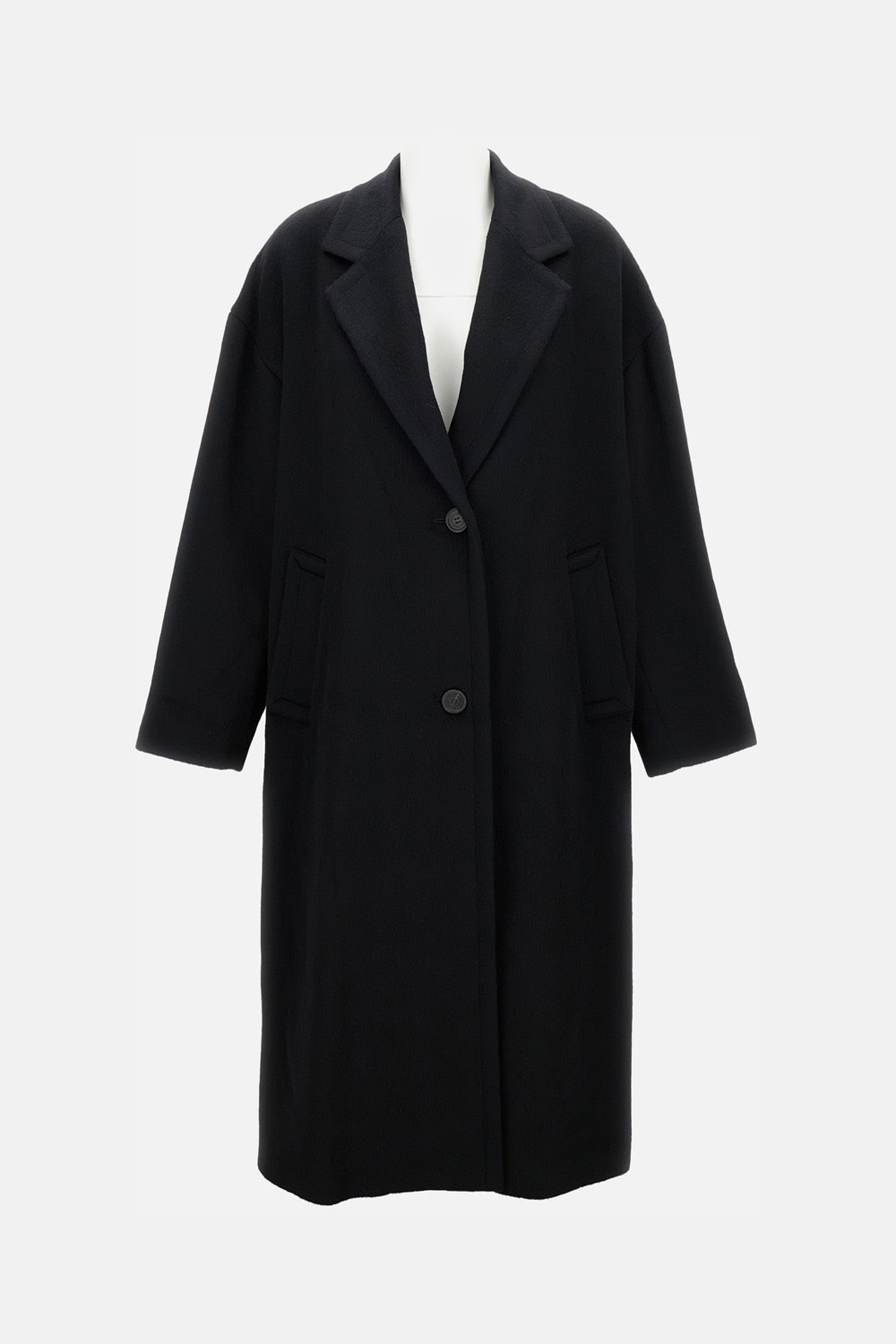 Golden Goose Single-breasted Welt-pocket Coat In Black