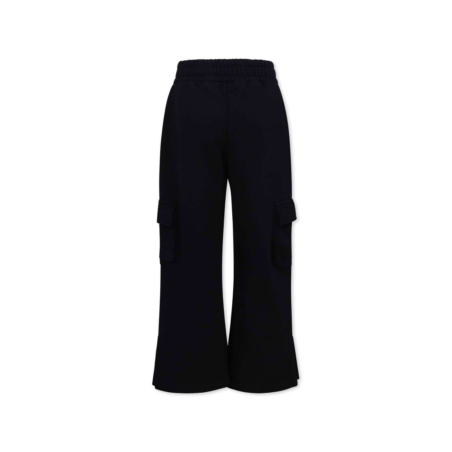 Off-white Black Trousers For Girl With Logo In Black