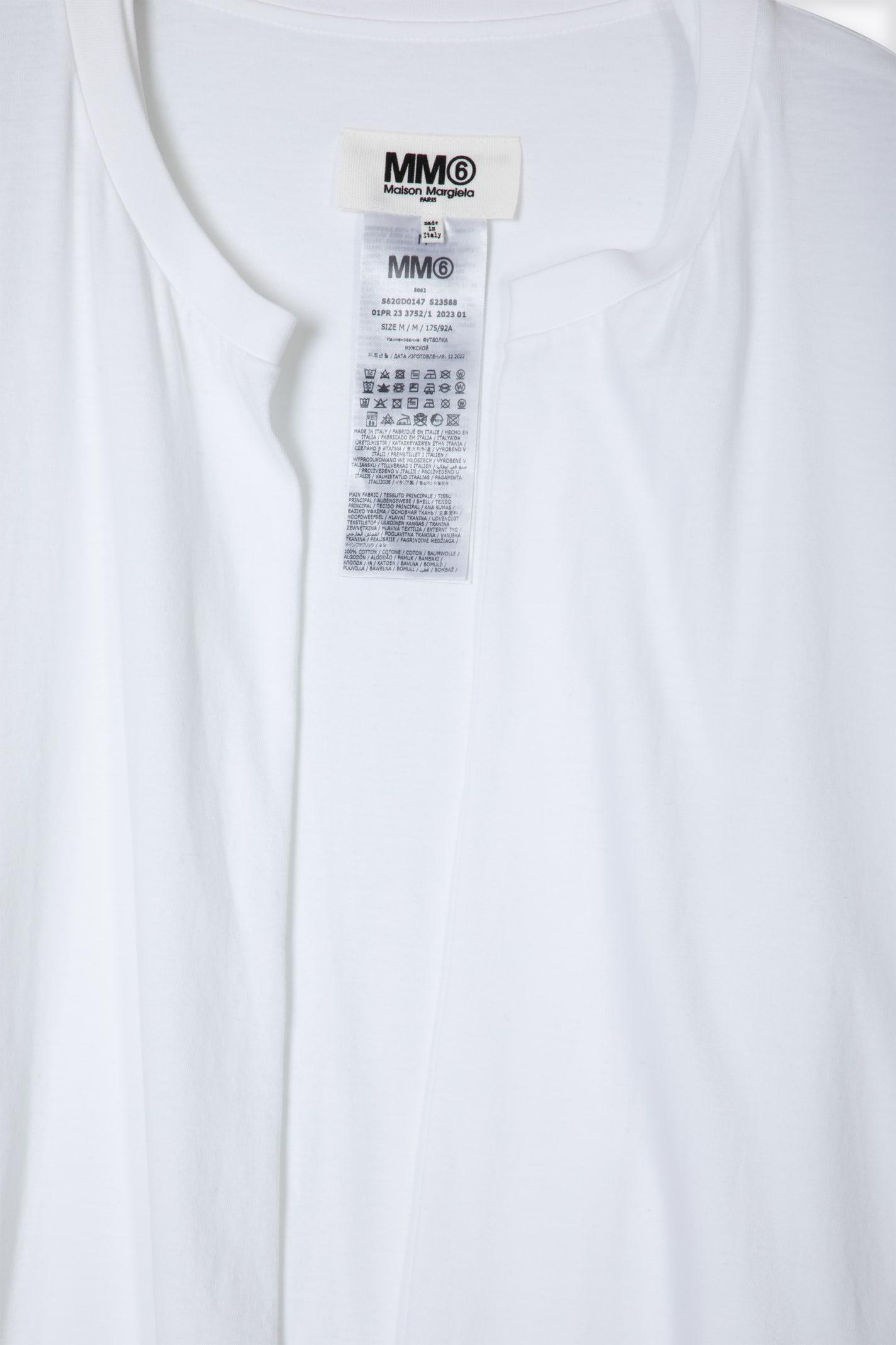 Shop Mm6 Maison Margiela T-shirt White Cotton Front Opening T-shirt