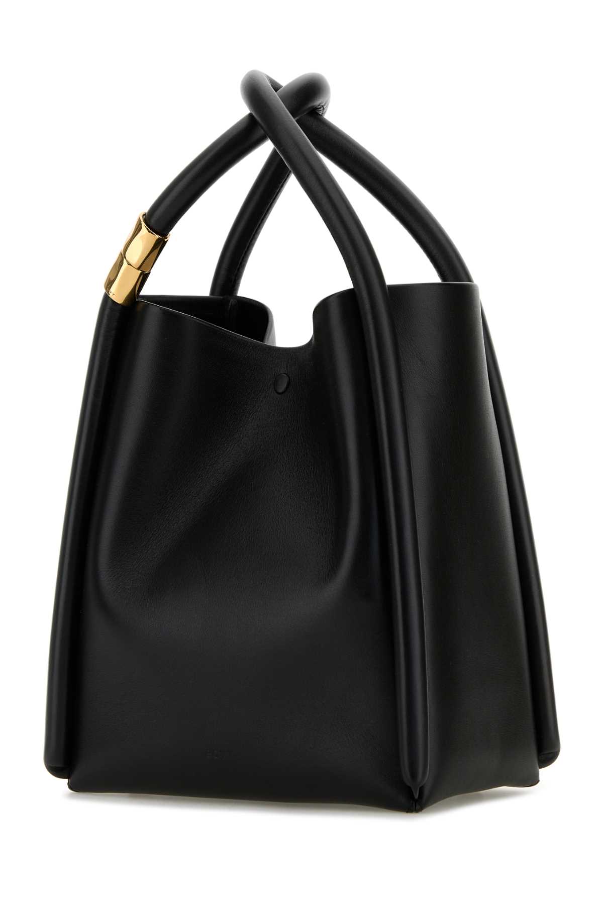 Shop Boyy Black Leather Lotus 20 Handbag