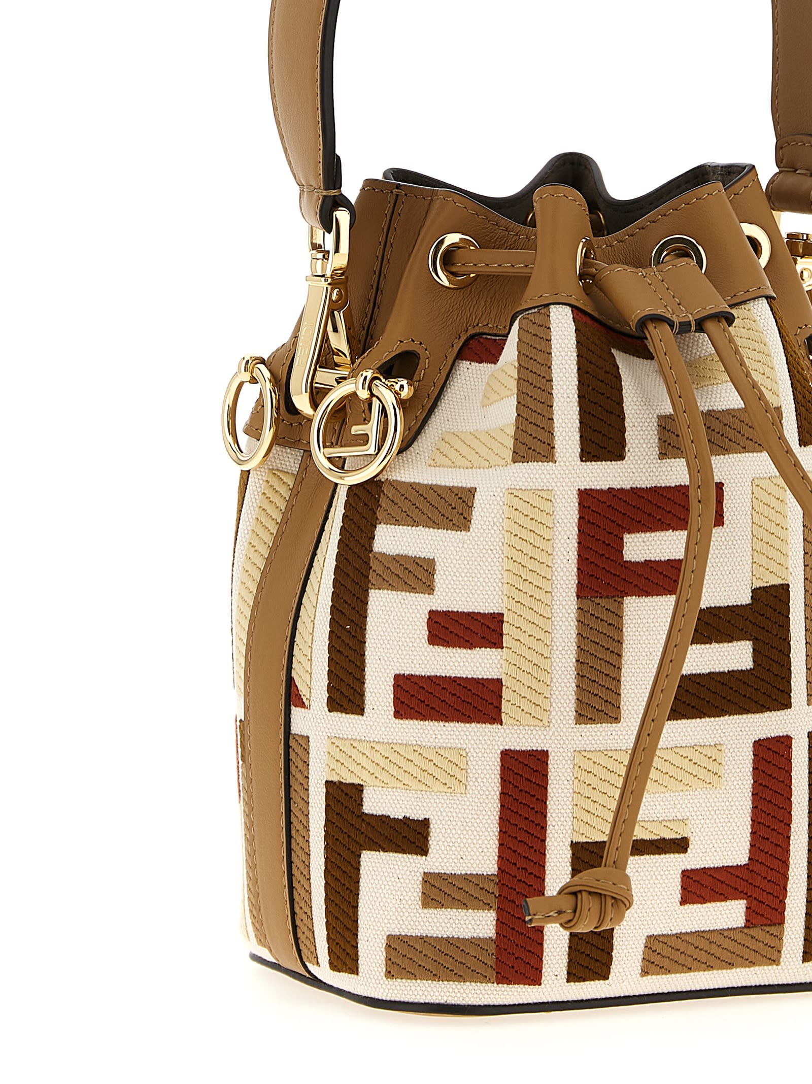 Fendi Mon Tresor Mini Bucket Bag In Brown