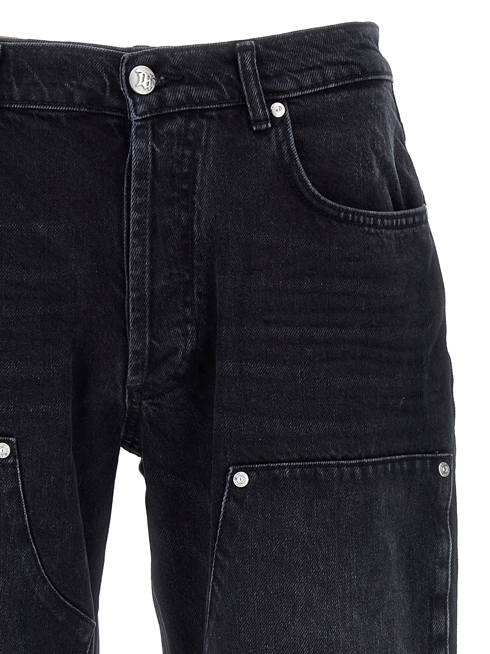 Pants and jeans MISBHV Monogram Denim Trousers Black Denim