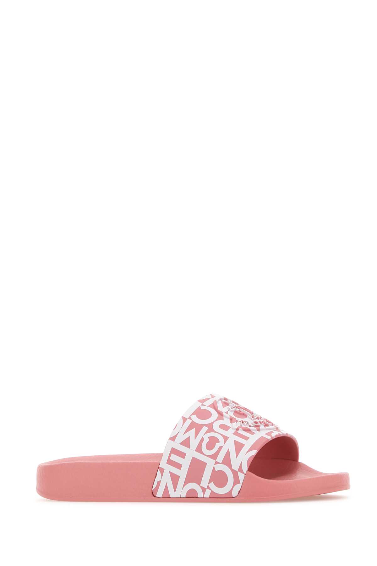 Moncler Printed Rubber Jeanne Slippers In Pink