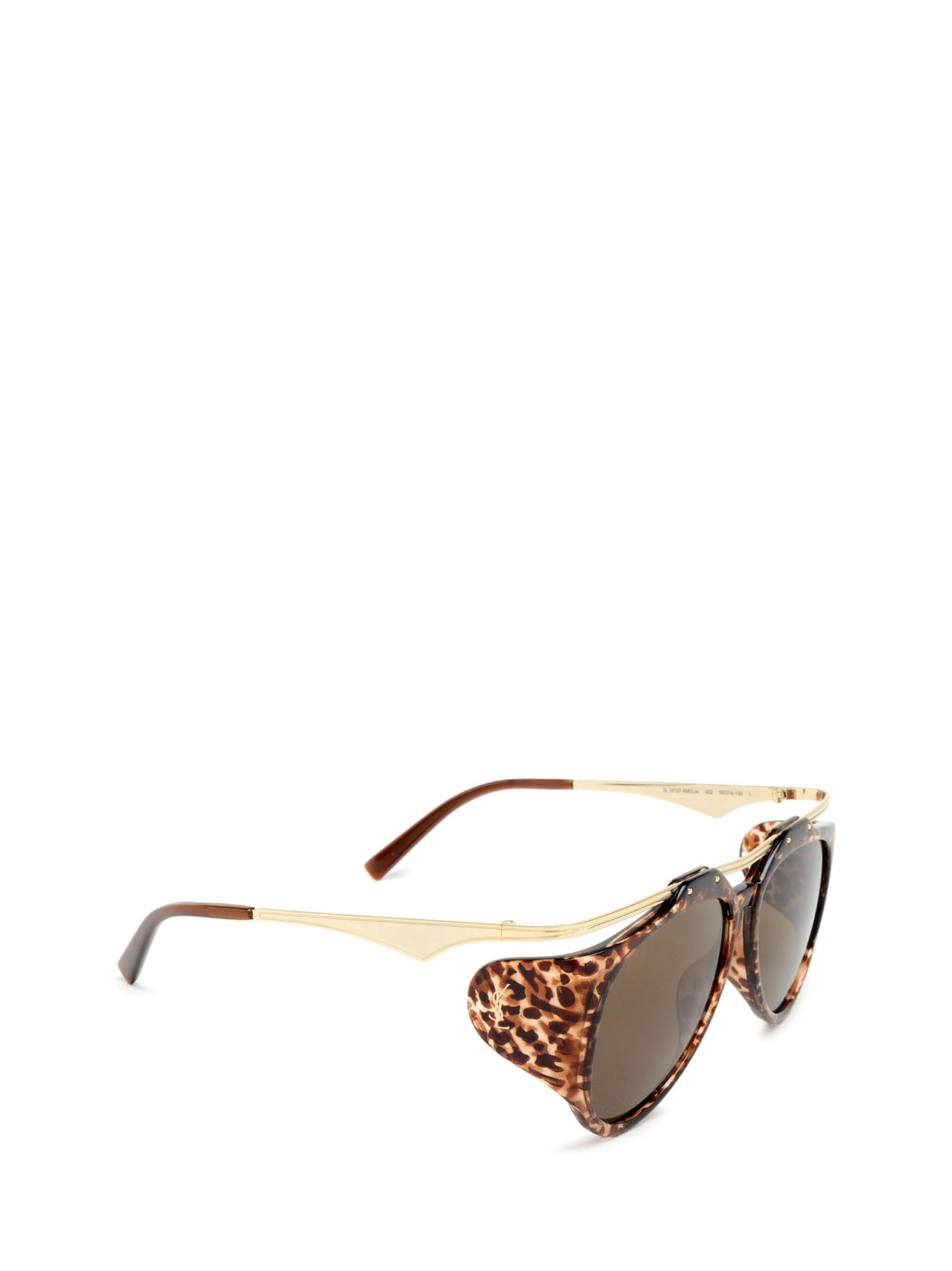 Shop Saint Laurent Sl M137 Havana Sunglasses