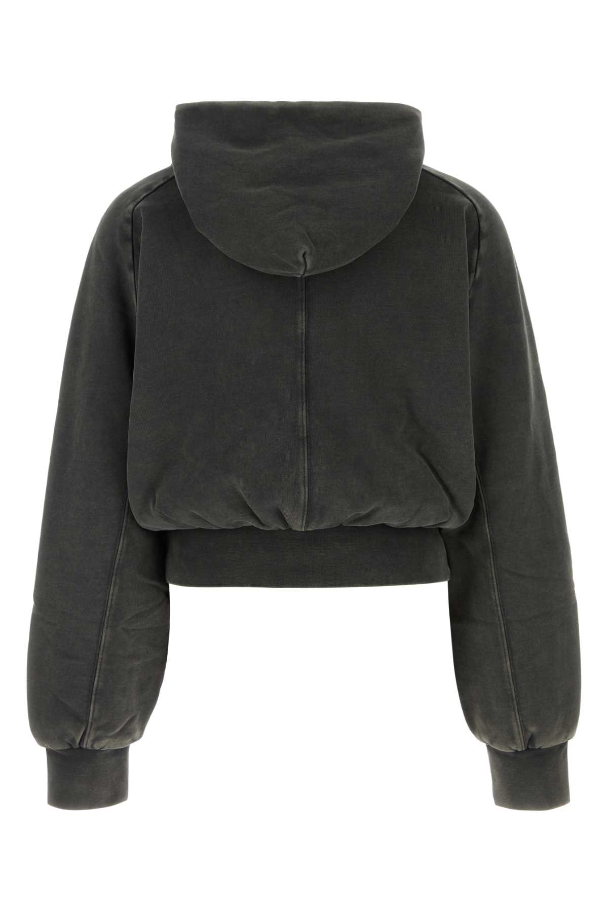Shop Entire Studios Charcoal Cotton Sweatshirt In Washedblk