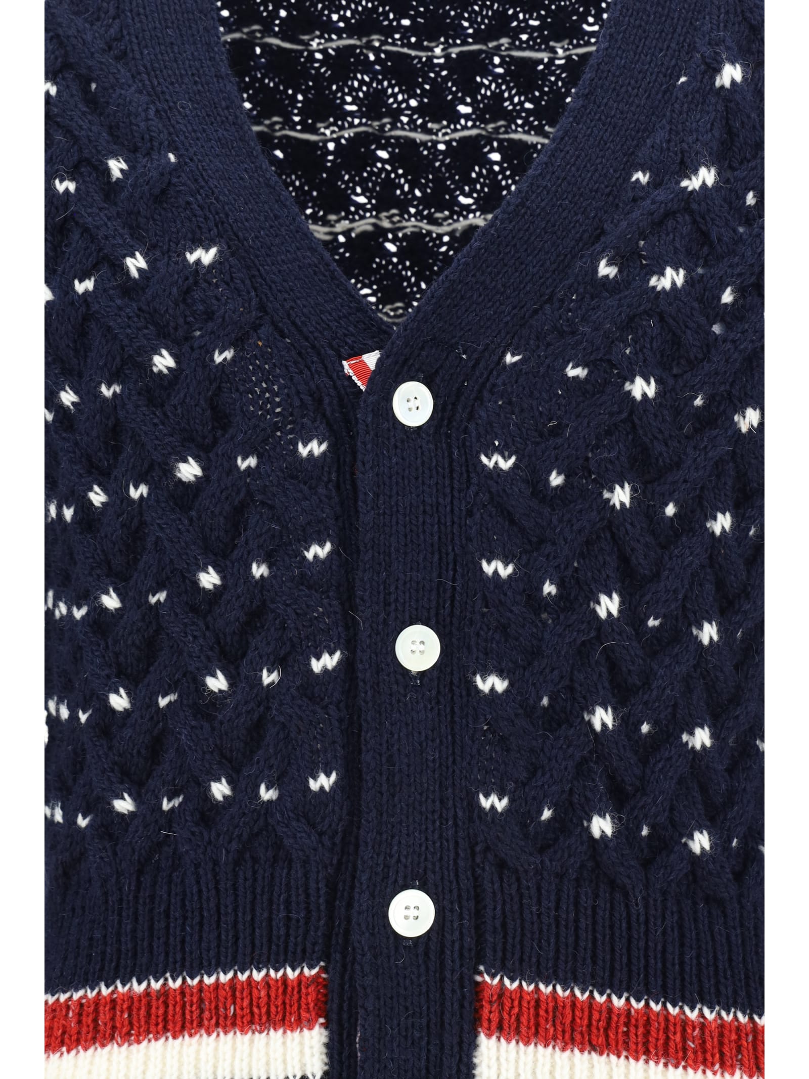 Shop Thom Browne Cardigan In Navy