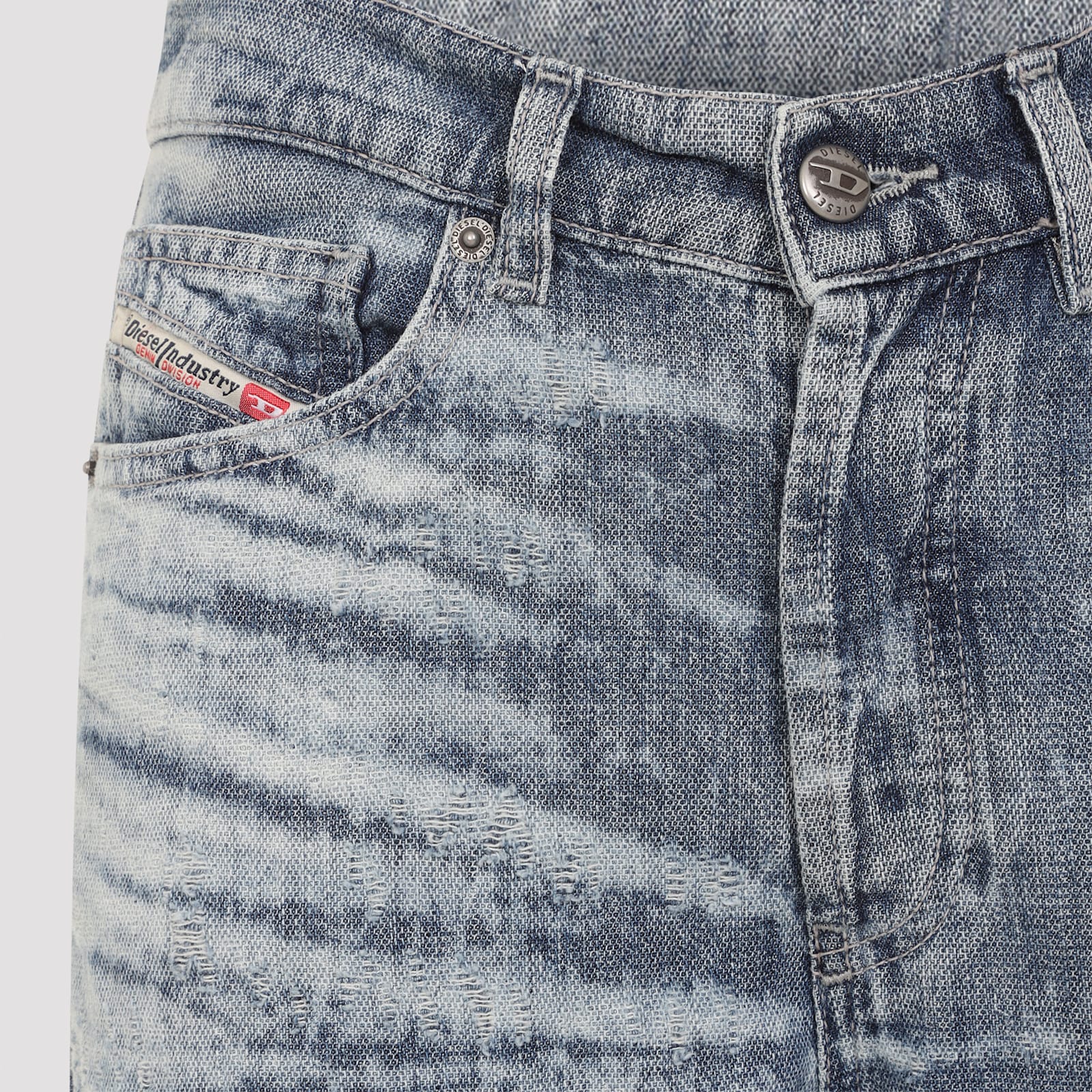 Diesel Vintage Inspired Five Pocket Denim Trousers In Gray
